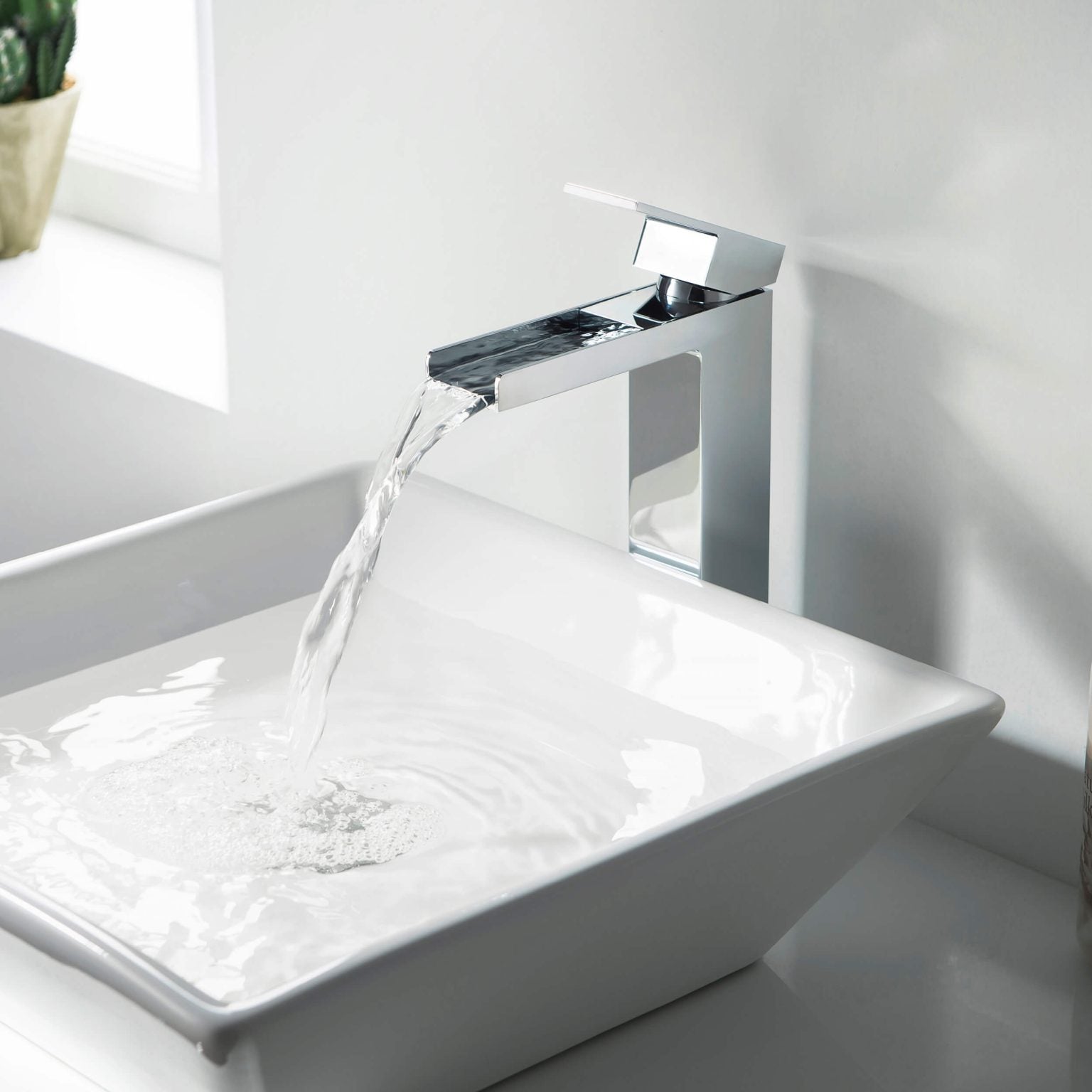 KIBI Waterfall Brass Single Handle Bathroom Vessel Faucet – KBF1005