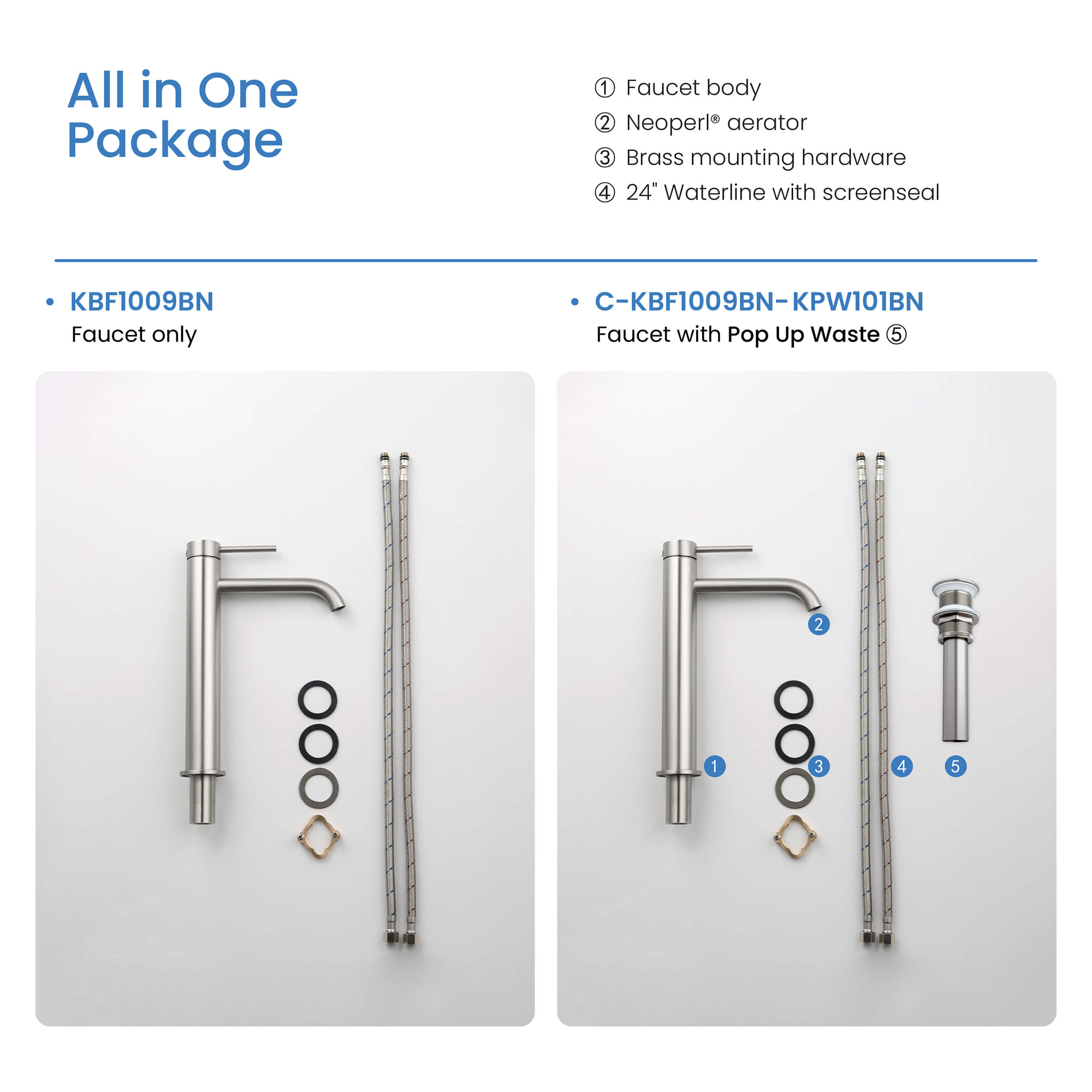 KIBI Circular Brass Single Handle Bathroom Vessel Faucet – KBF1009