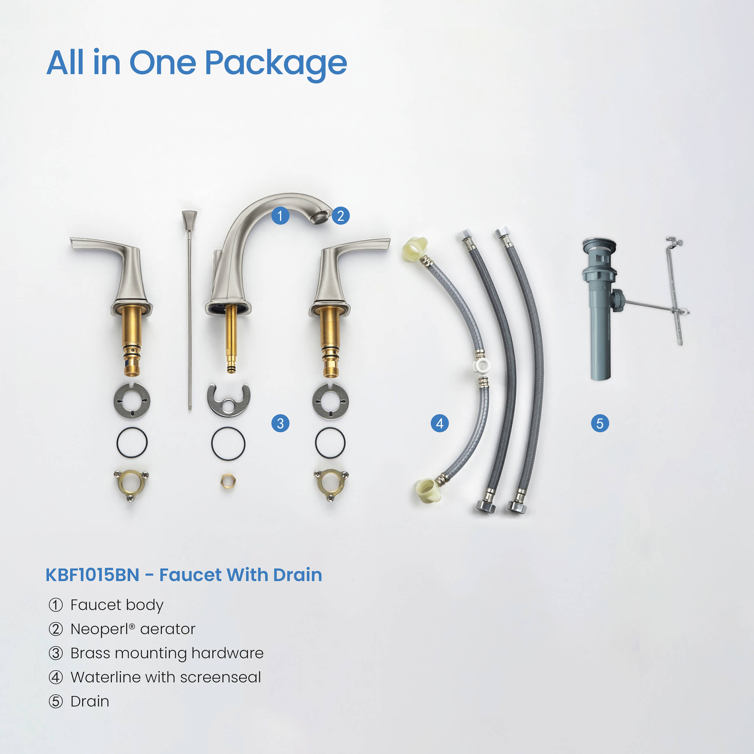 KIBI Stonehenge 8″ Widespread Bathroom Faucet with Pop-up – KBF1015