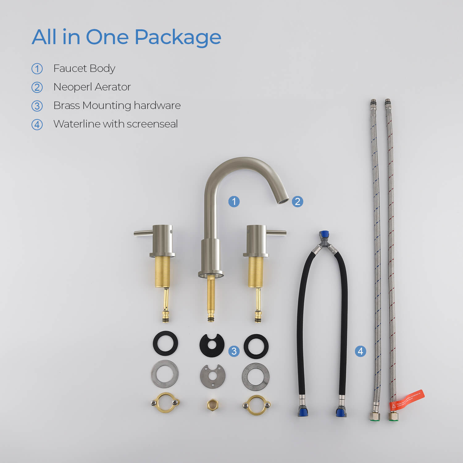 KIBI Circular 8″ Widespread Bathroom Faucet with Pop-up – KBF1016