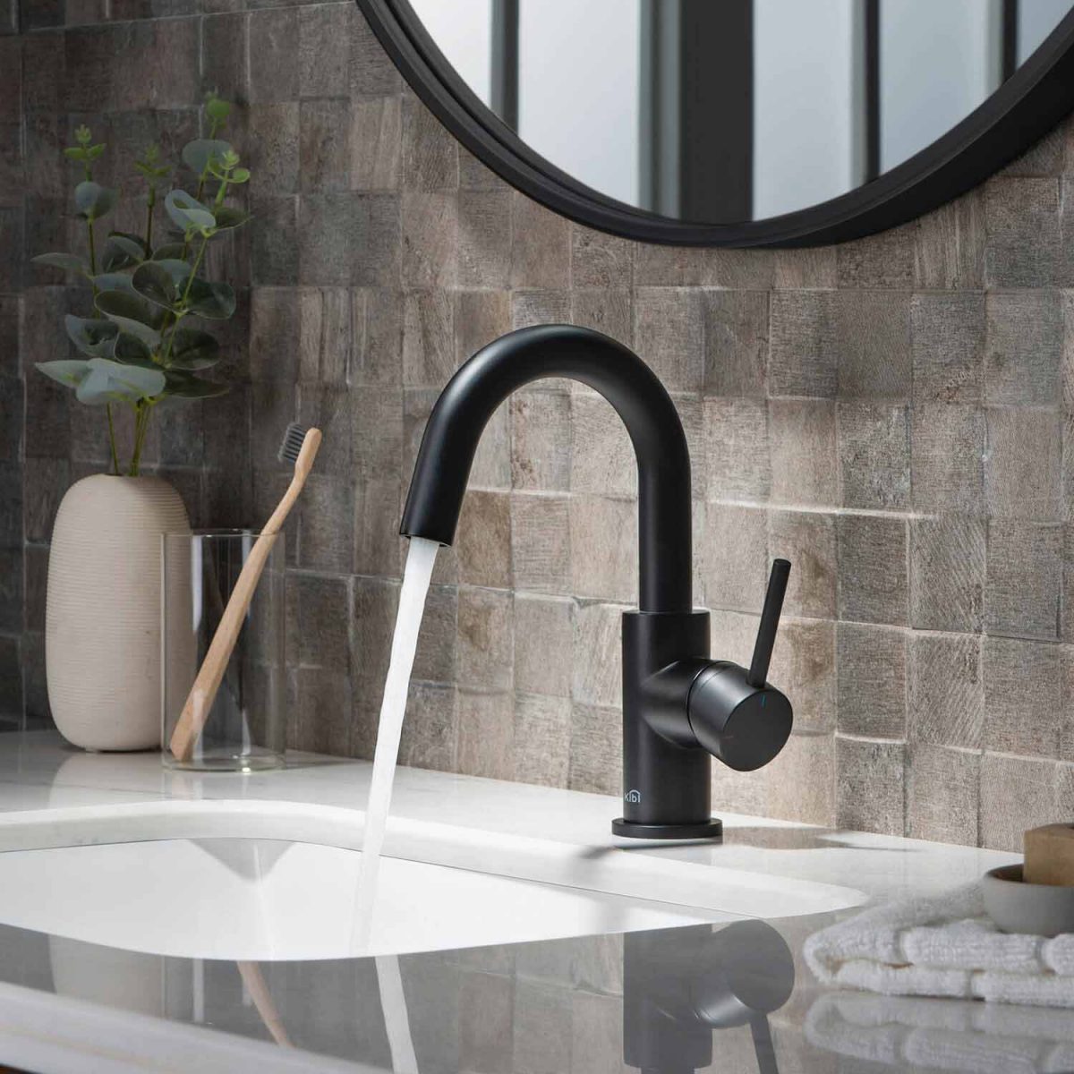 KIBI Circular Single Handle High-Arc Bathroom Faucet – KBF1021