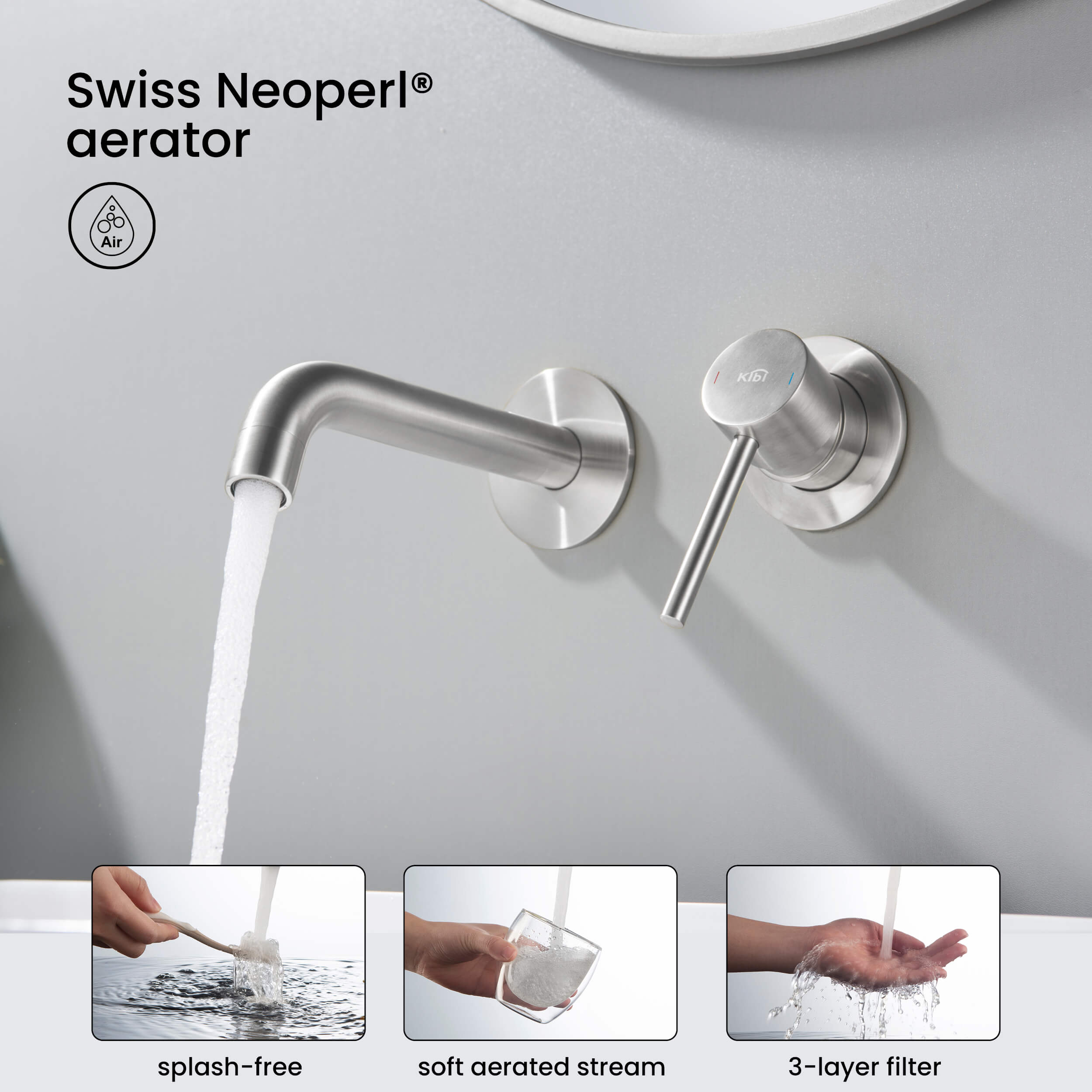 KIBI Circular Single Handle Wall Mounted Bathroom Faucet – KBF1023