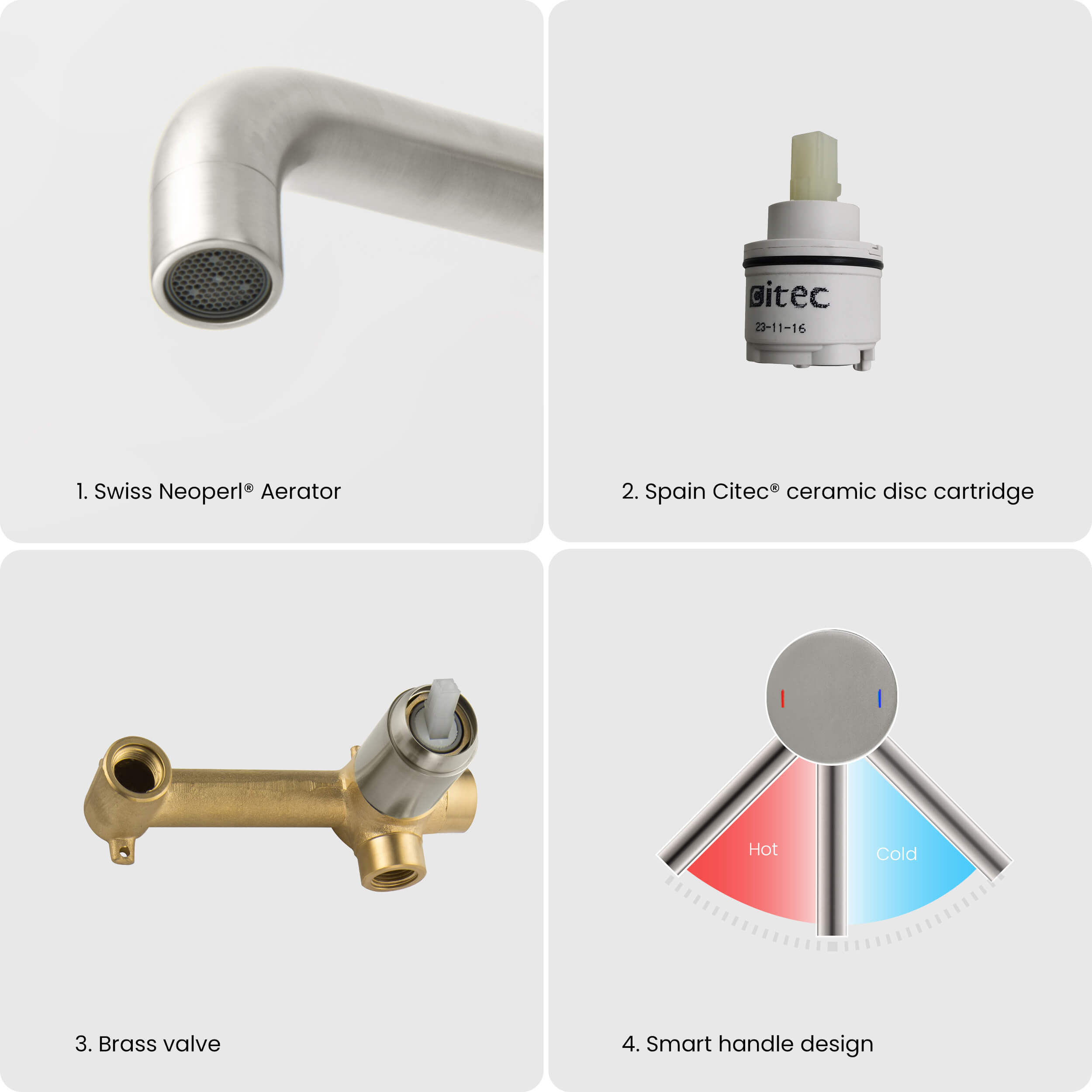 KIBI Circular Single Handle Wall Mounted Bathroom Faucet – KBF1023