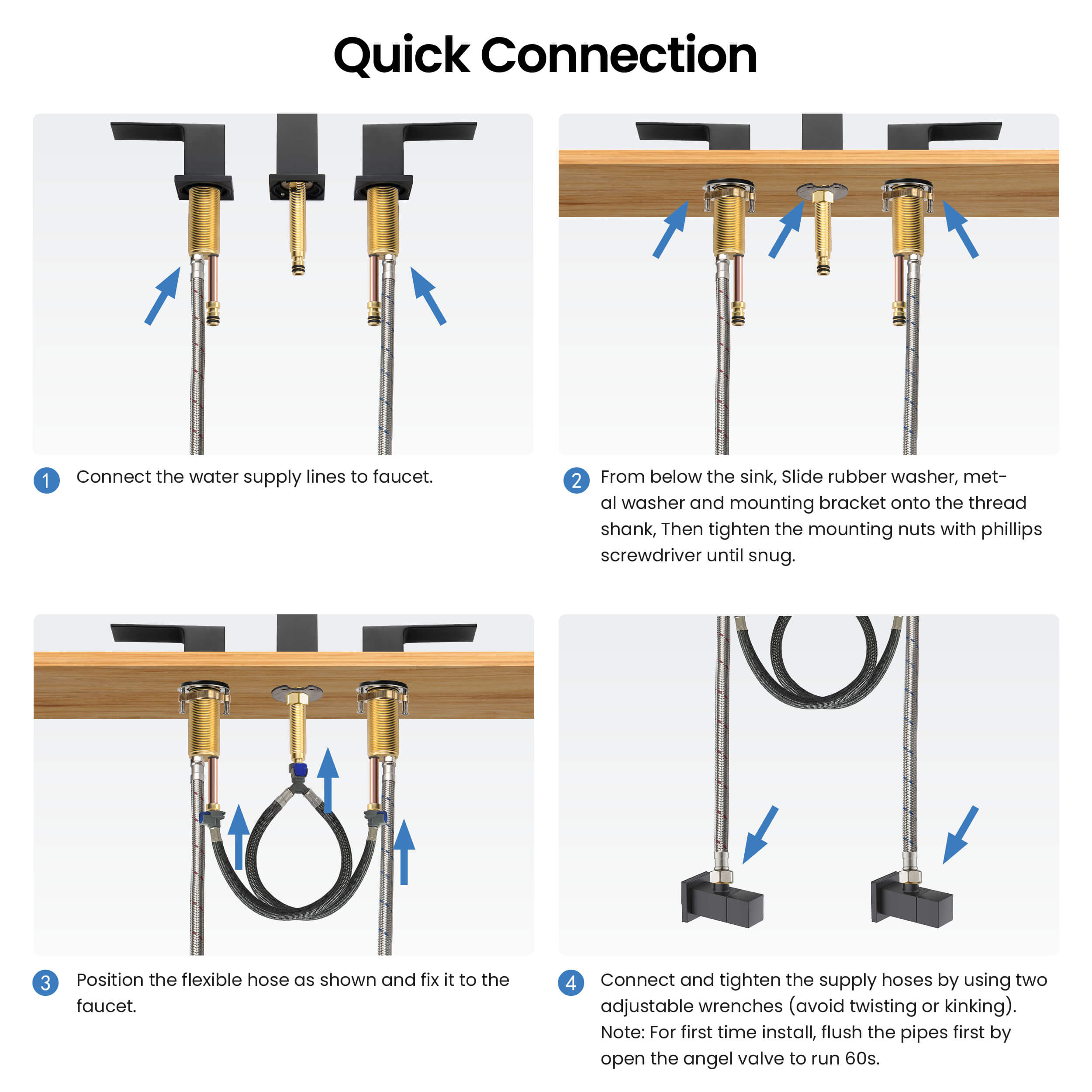 KIBI Cube 8“ Widespread Bathroom Faucet with Drain Assembly – KBF1024