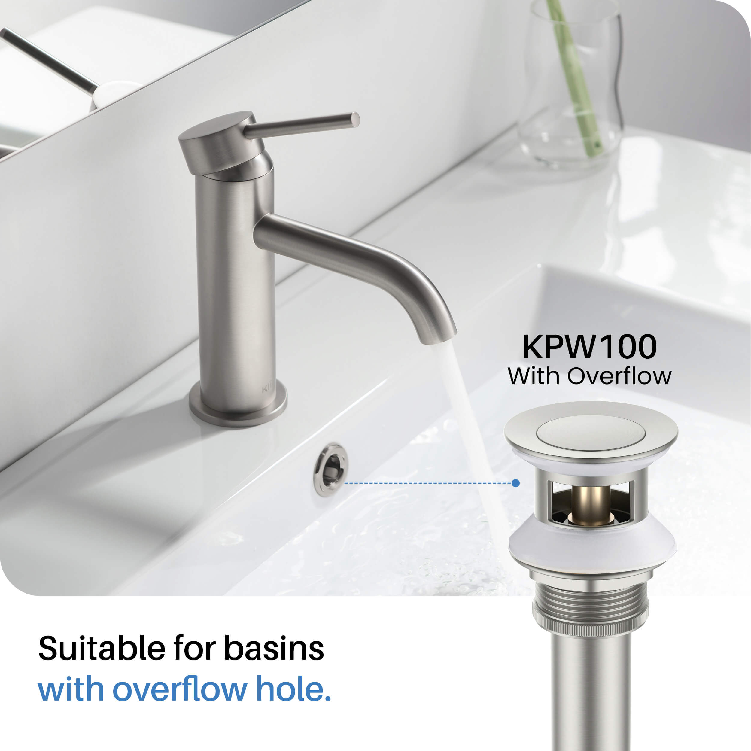 KIBI Cube 8“ Widespread Bathroom Faucet with Drain Assembly – KBF1024