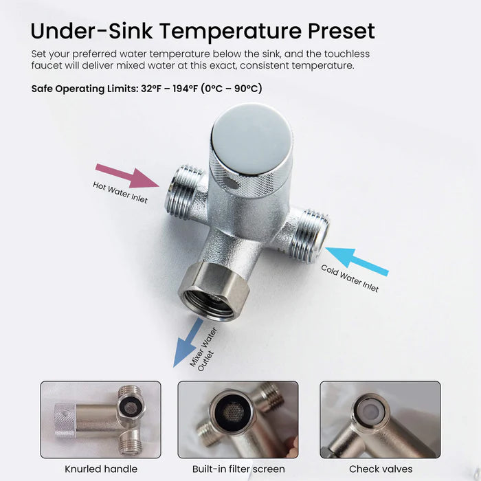Casa Fixtures - Bathroom Faucet - Halo Touchless Bathroom Vanity Sink Faucet with Pop-Up Drain - Plug-In or Battery Powered (CBF-1029)