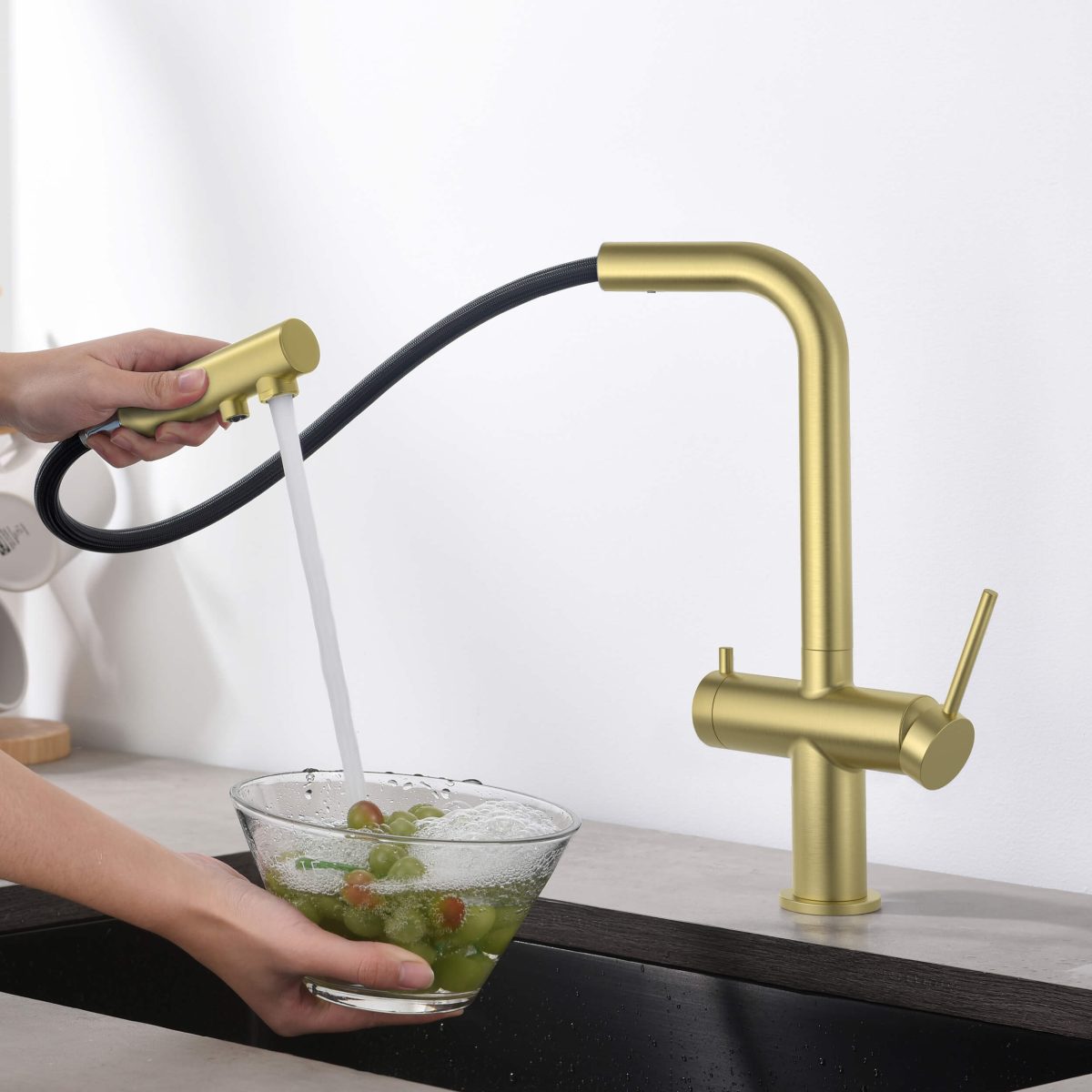 KIBI - Circular 2-in-1 Water Filter Kitchen Pull Out Faucet - KFF502
