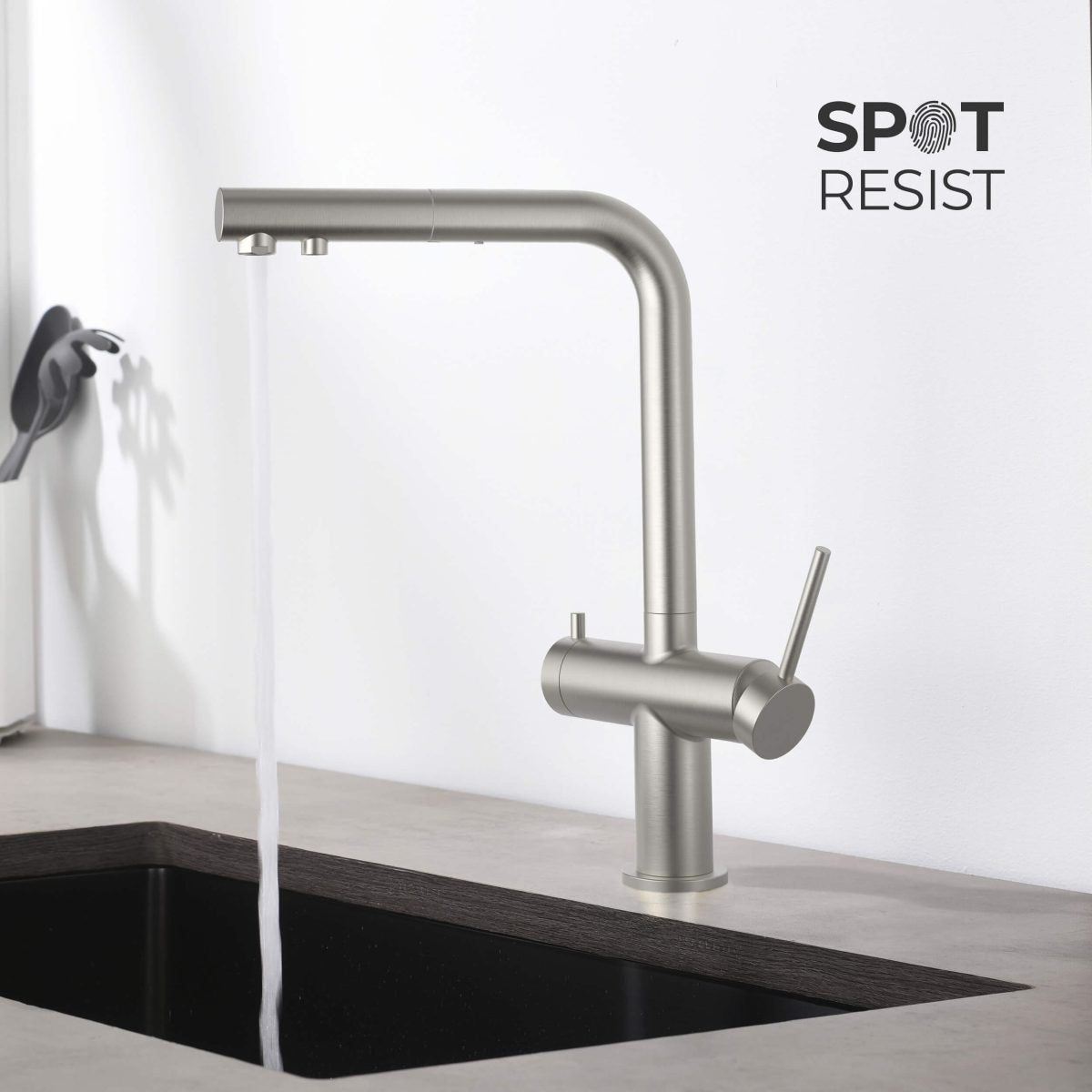 KIBI - Circular 2-in-1 Water Filter Kitchen Pull Out Faucet - KFF502