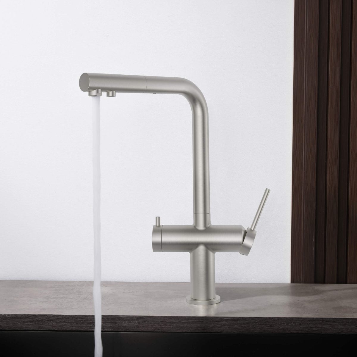 KIBI - Circular 2-in-1 Water Filter Kitchen Pull Out Faucet - KFF502