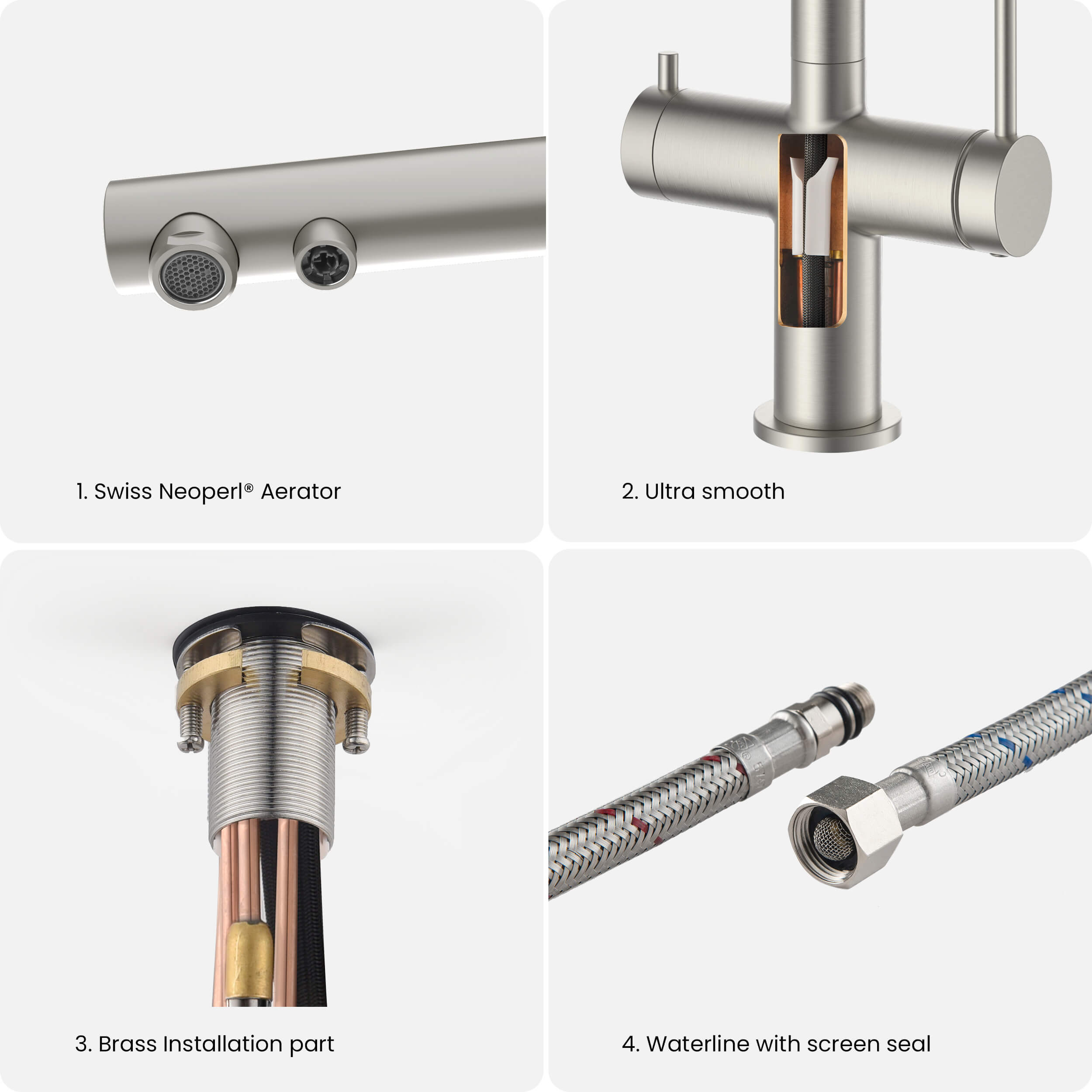 KIBI - Circular 2-in-1 Water Filter Kitchen Pull Out Faucet - KFF502