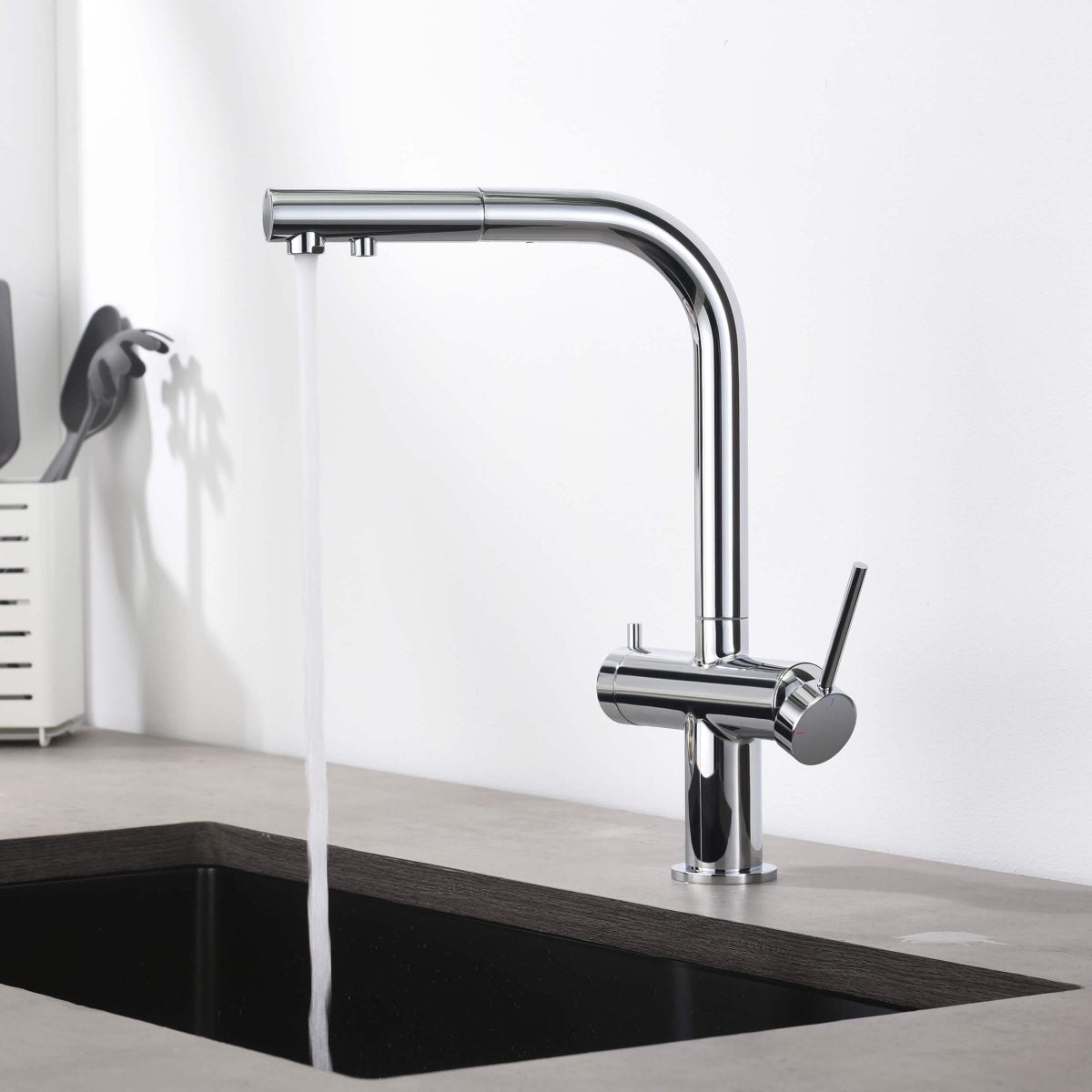 KIBI - Circular 2-in-1 Water Filter Kitchen Pull Out Faucet - KFF502