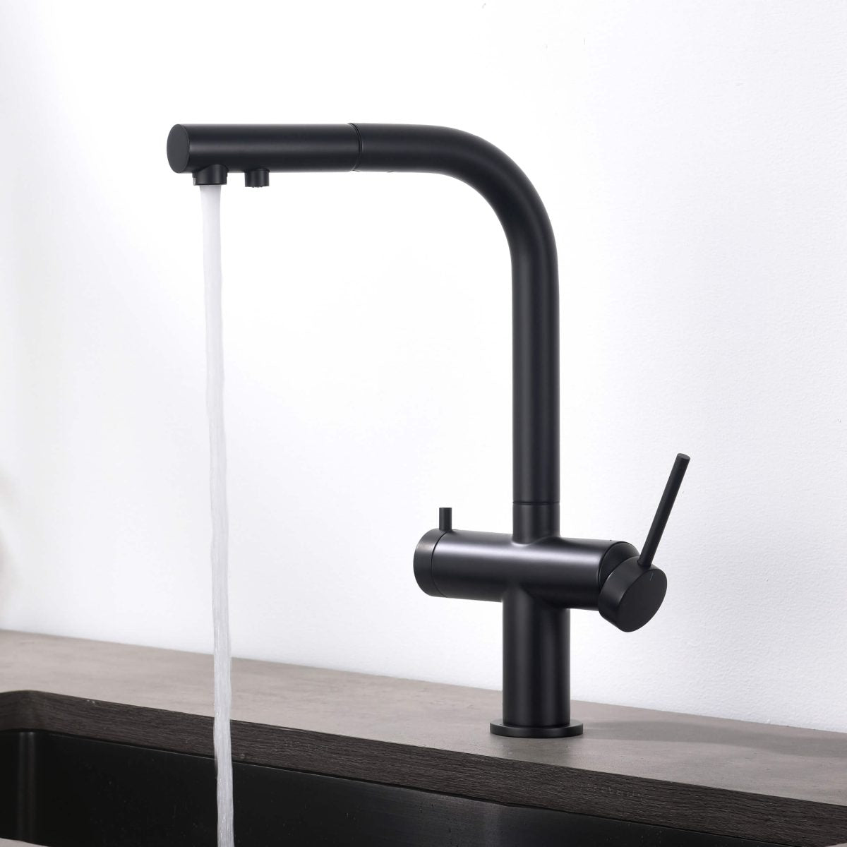 KIBI - Circular 2-in-1 Water Filter Kitchen Pull Out Faucet - KFF502