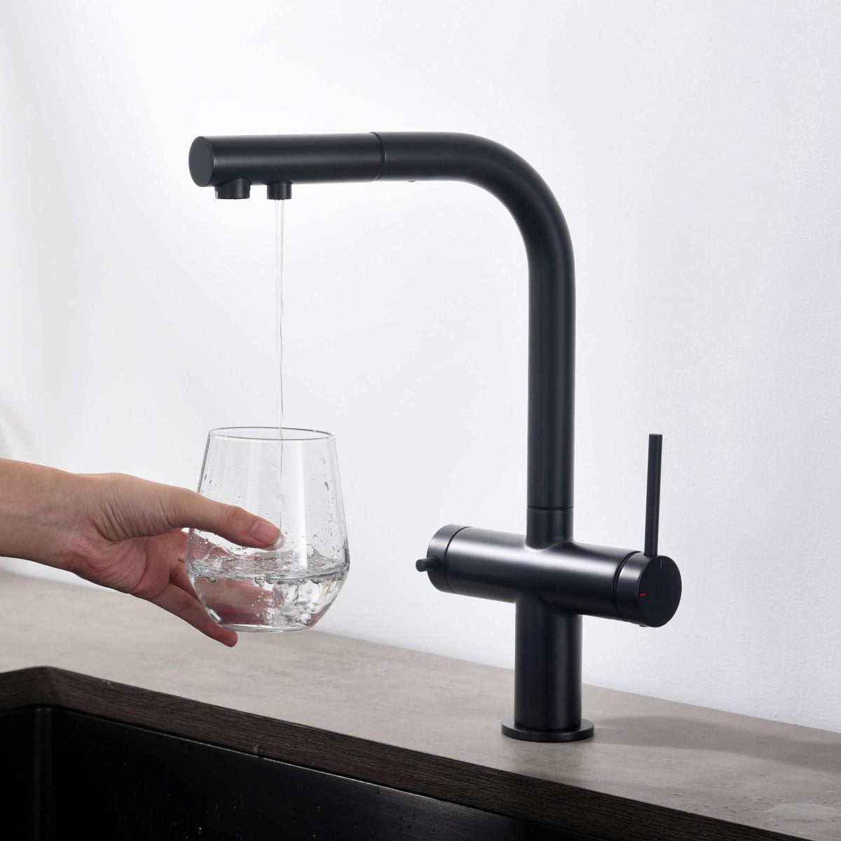 KIBI - Circular 2-in-1 Water Filter Kitchen Pull Out Faucet - KFF502