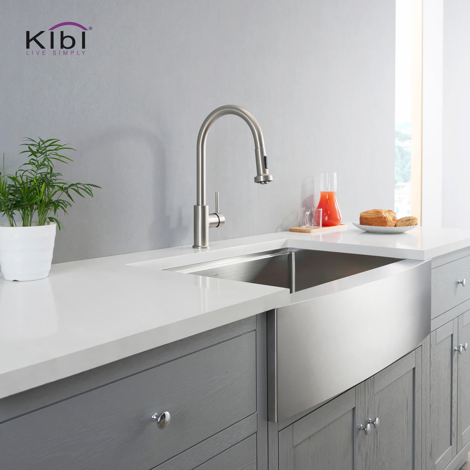 KIBI - Casa Single Handle High Arc Pull Down Kitchen Faucet – KKF2002