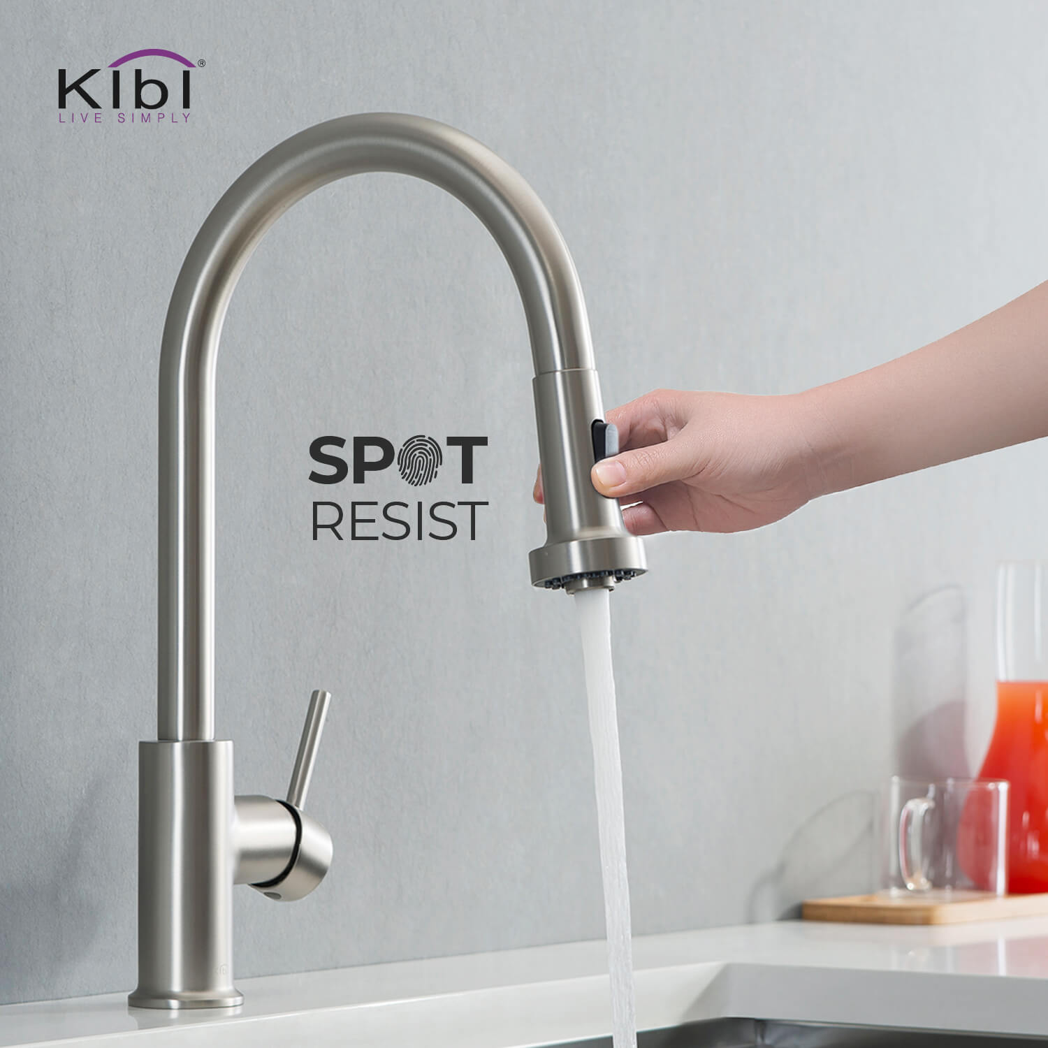 KIBI - Casa Single Handle High Arc Pull Down Kitchen Faucet – KKF2002