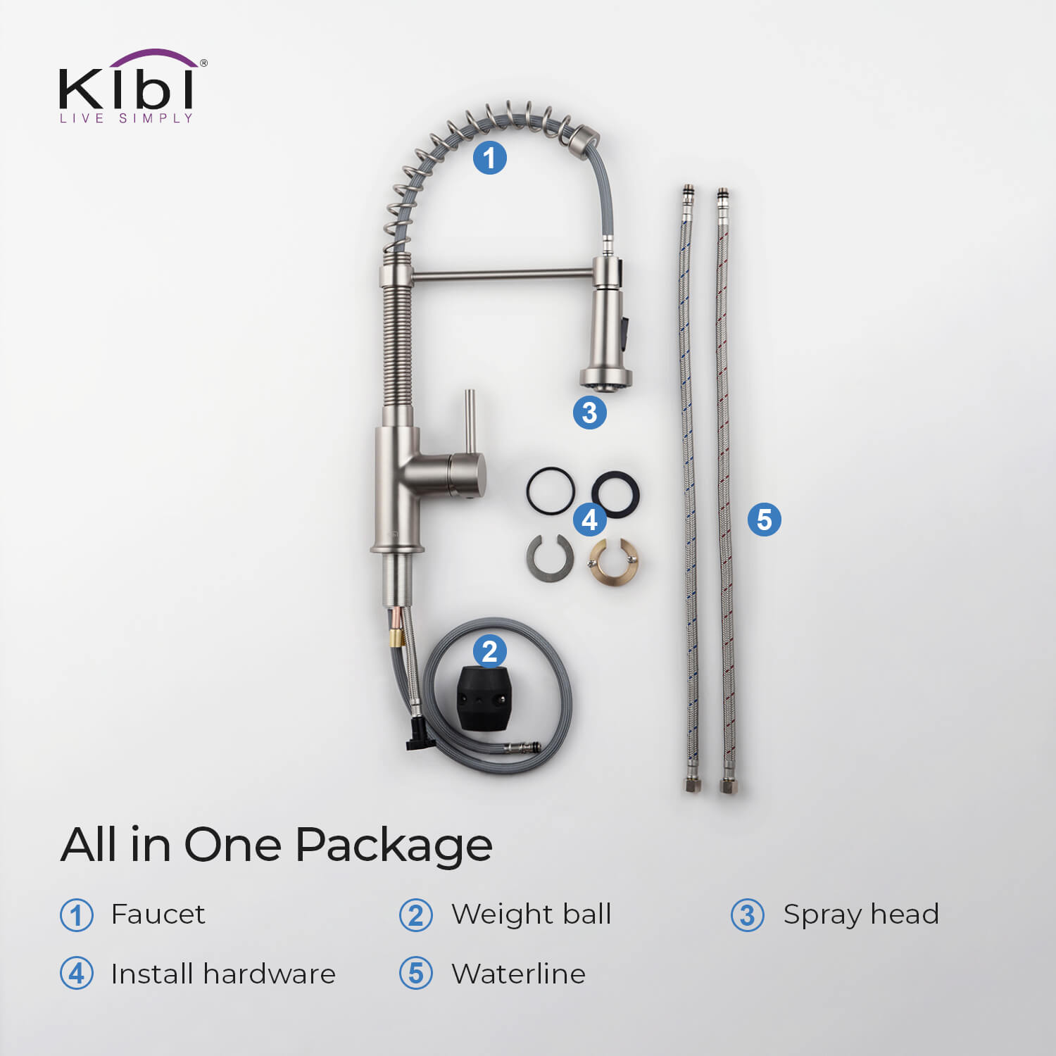 KIBI - Aurora Single Handle High Arc Pull Down Kitchen Faucet – KKF2003