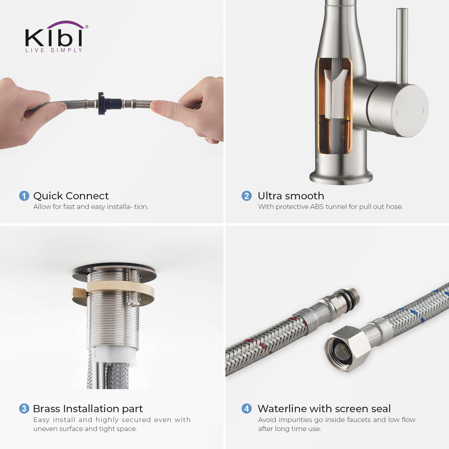 KIBI - Napa Single Handle High Arc Pull Down Kitchen Faucet – KKF2005