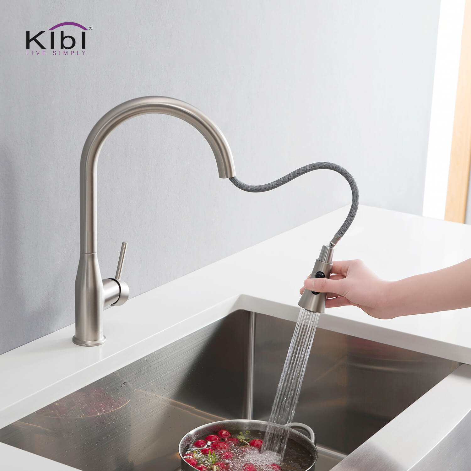 KIBI - Napa Single Handle High Arc Pull Down Kitchen Faucet – KKF2005
