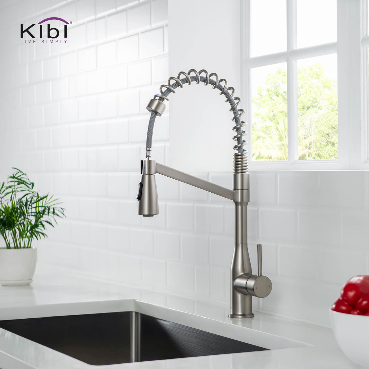 KIBI - Largo Single Handle High Arc Pull Down Kitchen Faucet – KKF2006