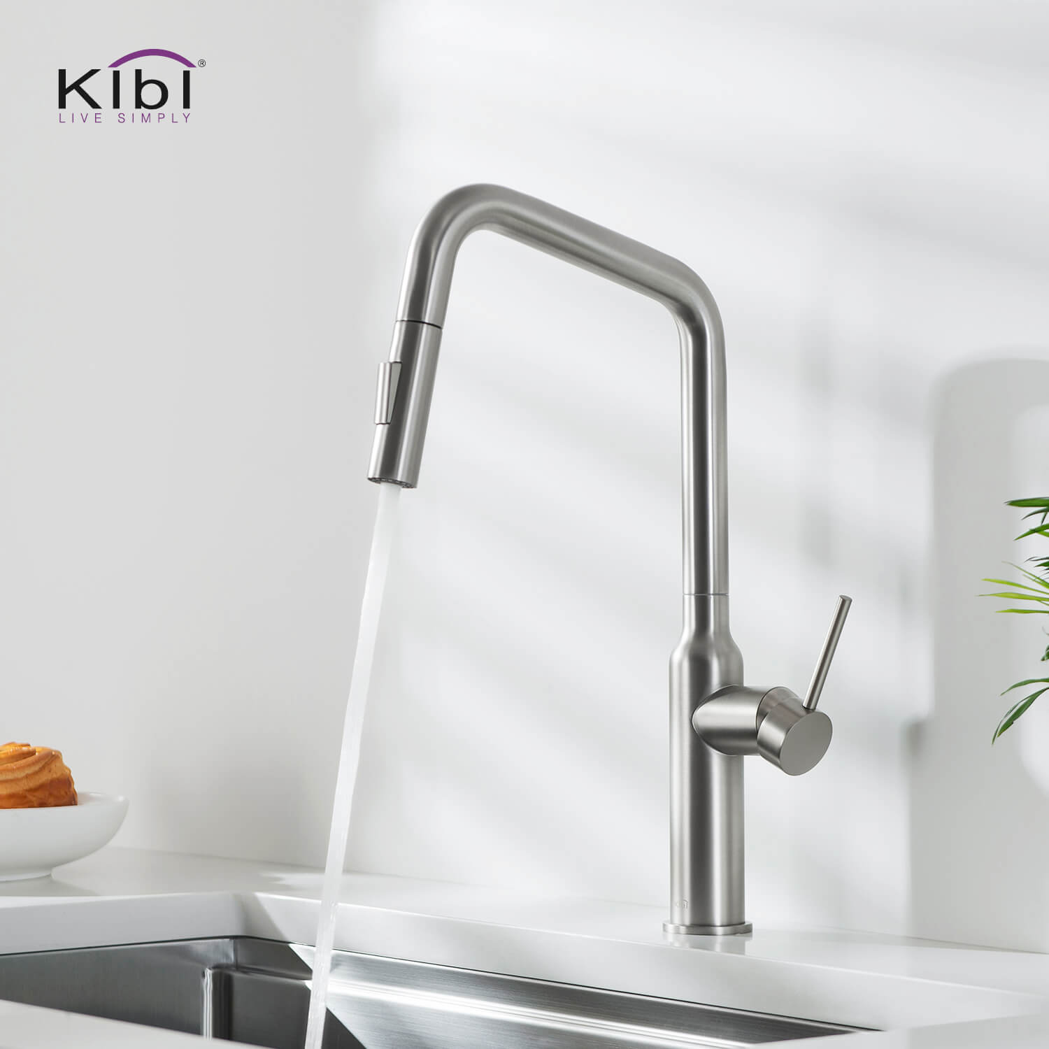 KIBI - Macon Single Handle High Arc Pull Down Kitchen Faucet – KKF2007