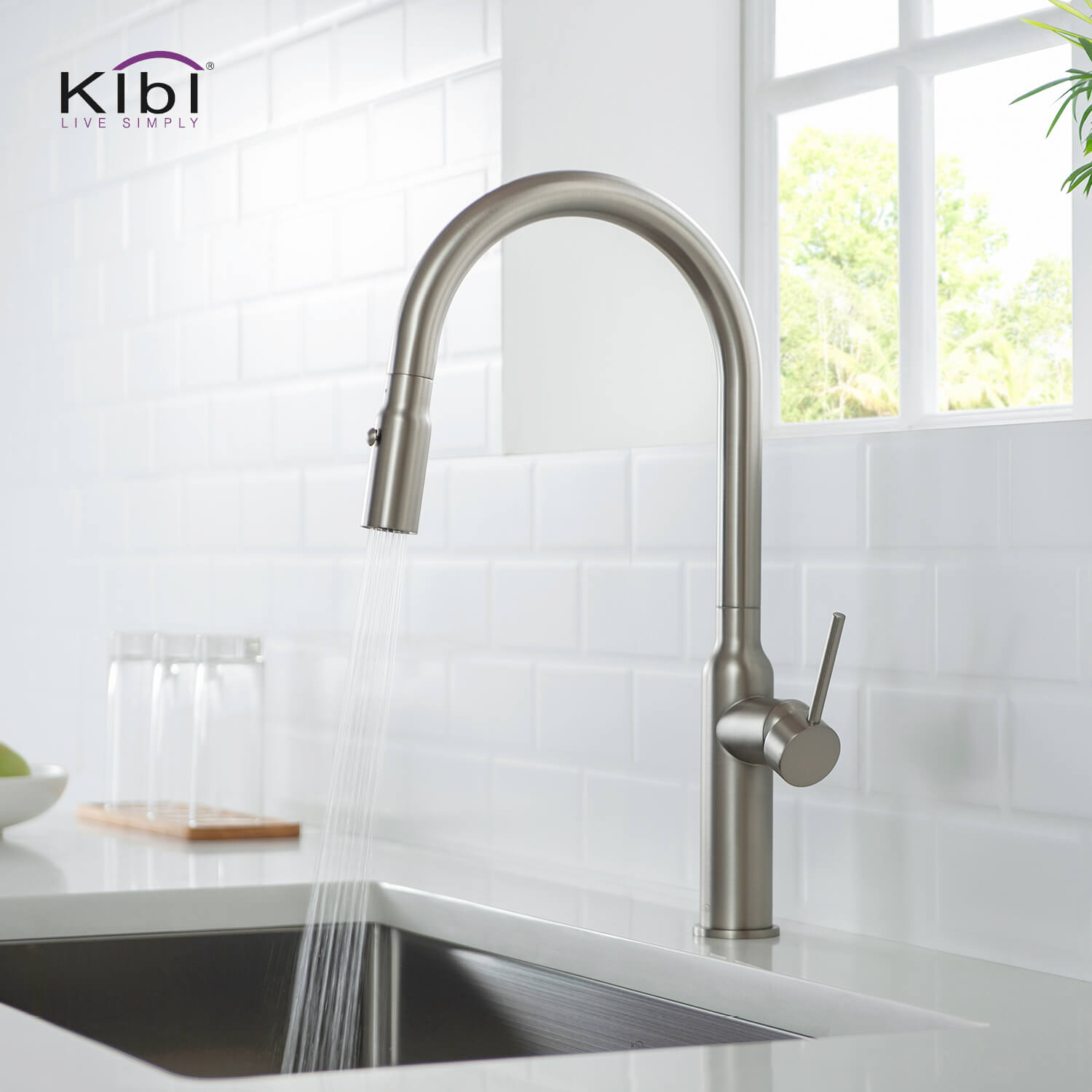 KIBI - Hilo Single Handle High Arc Pull Down Kitchen Faucet – KKF2008