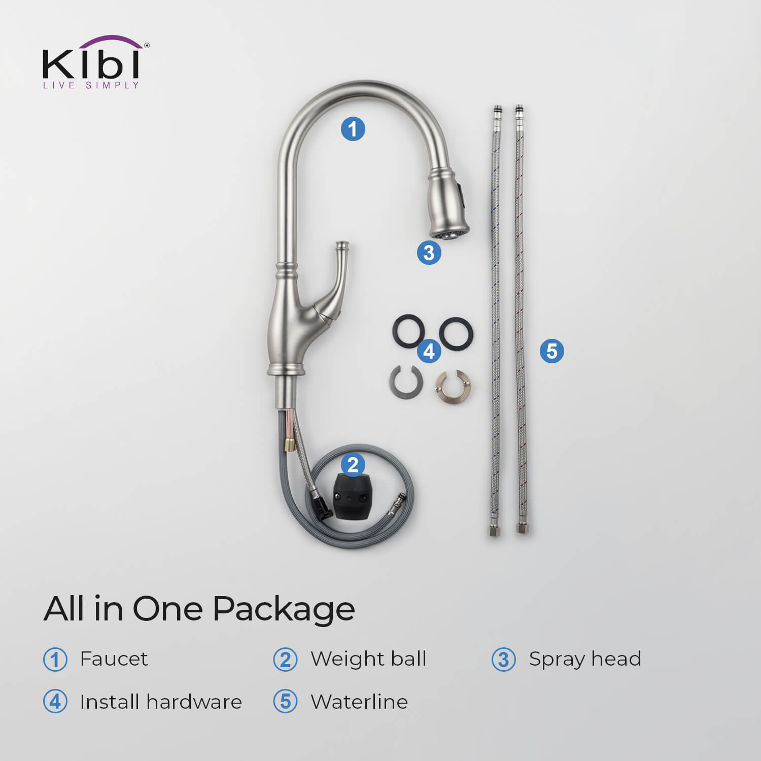 KIBI - Summit Single Handle High Arc Pull Down Kitchen Faucet – KKF2009