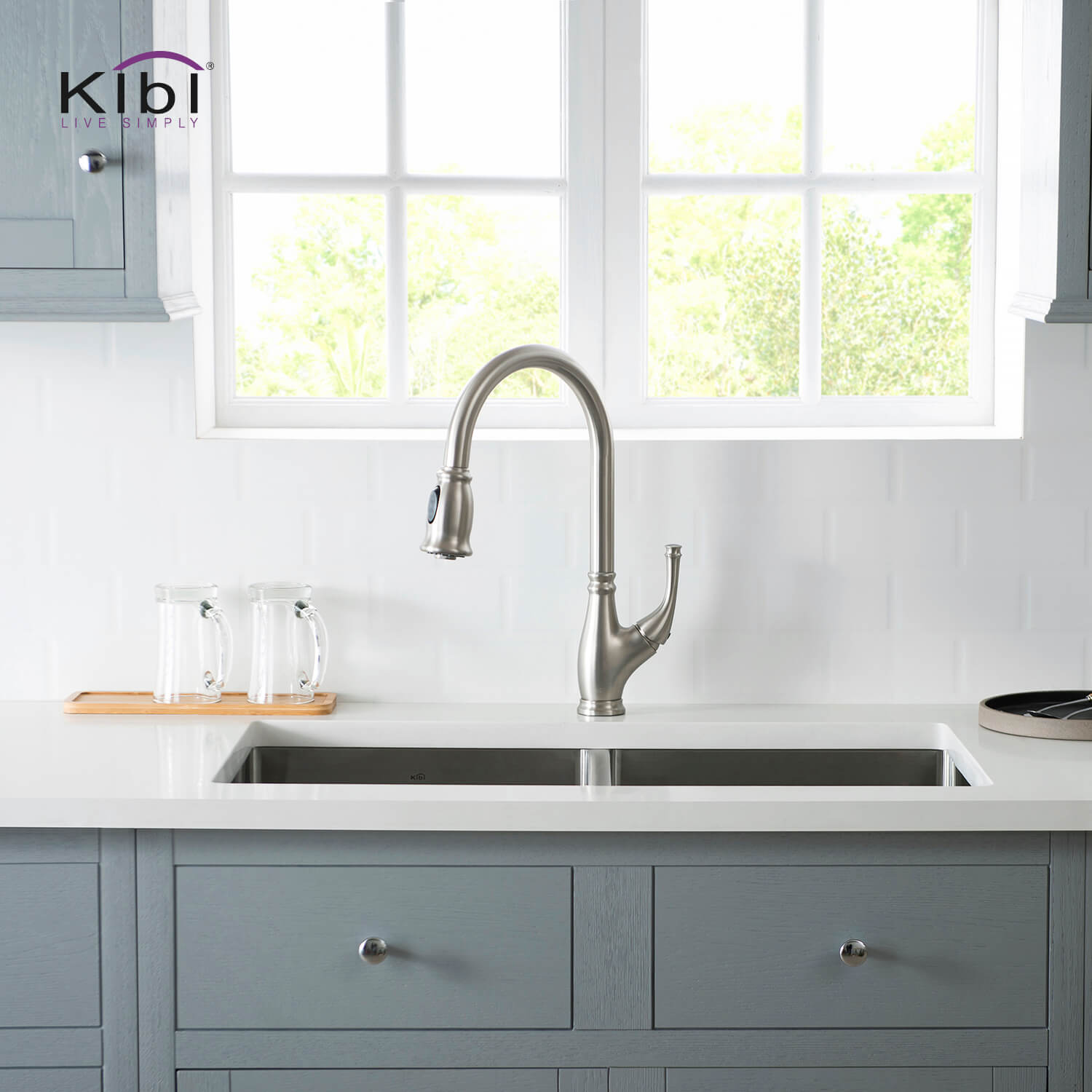 KIBI - Summit Single Handle High Arc Pull Down Kitchen Faucet – KKF2009