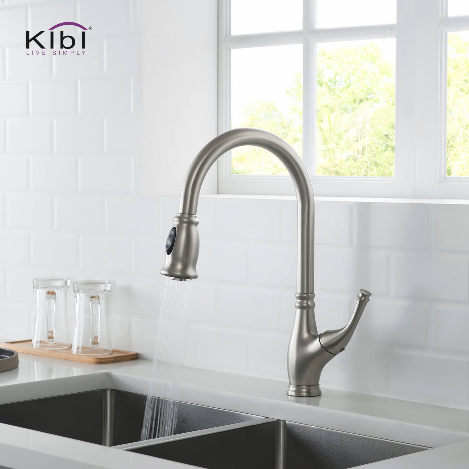 KIBI - Summit Single Handle High Arc Pull Down Kitchen Faucet – KKF2009