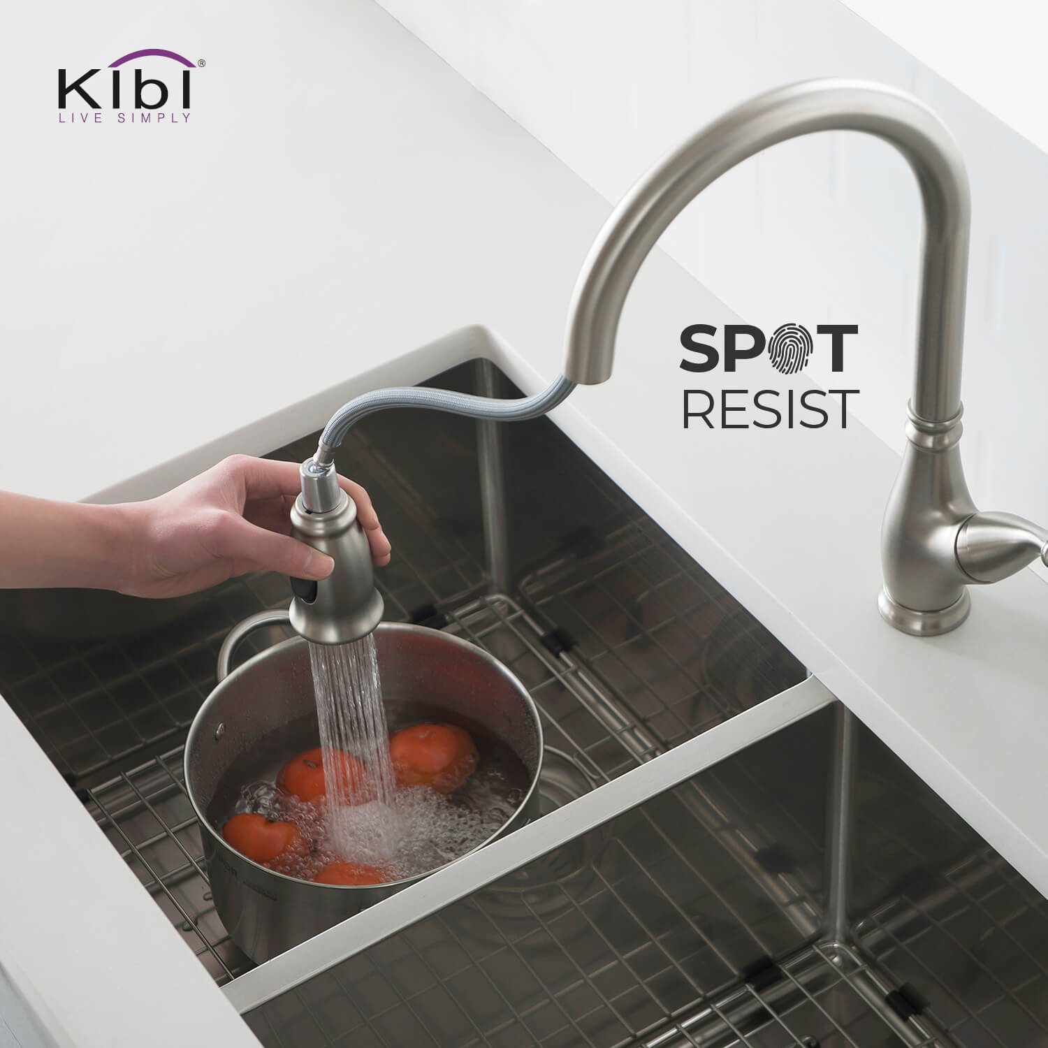 KIBI - Summit Single Handle High Arc Pull Down Kitchen Faucet – KKF2009