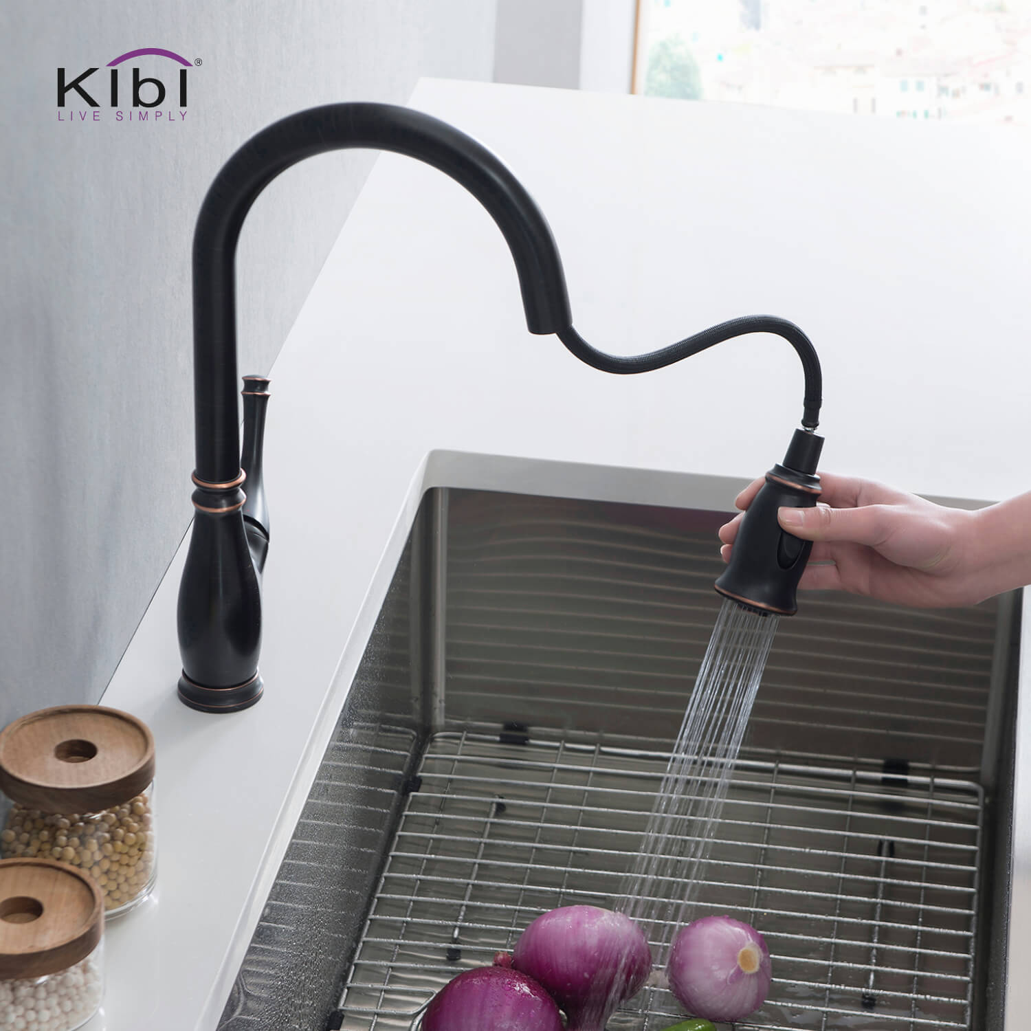 KIBI - Summit Single Handle High Arc Pull Down Kitchen Faucet – KKF2009