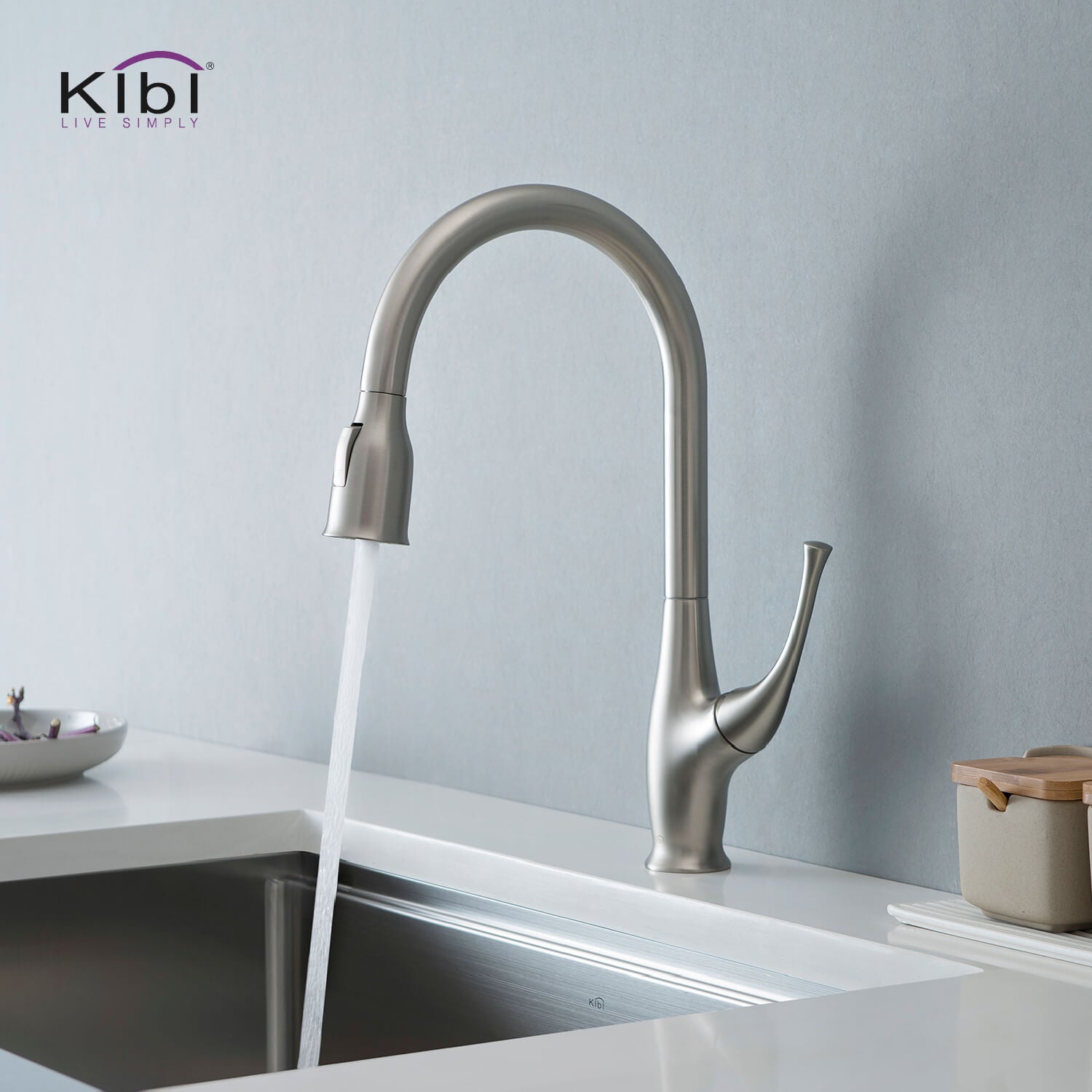 KIBI - Cedar Single Handle High Arc Pull Down Kitchen Faucet – KKF2010