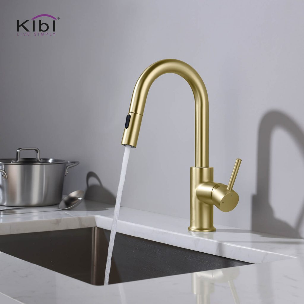 KIBI - Luxe Single Handle High Arc Pull Down Kitchen Faucet - KKF2011