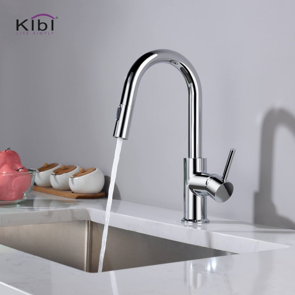 KIBI - Luxe Single Handle High Arc Pull Down Kitchen Faucet - KKF2011