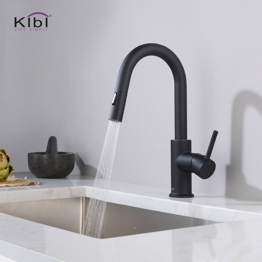 KIBI - Luxe Single Handle High Arc Pull Down Kitchen Faucet - KKF2011