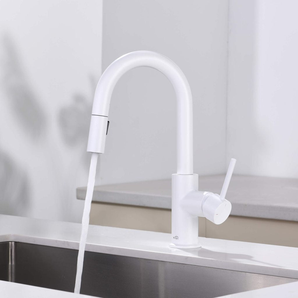 KIBI - Luxe Single Handle High Arc Pull Down Kitchen Faucet - KKF2011