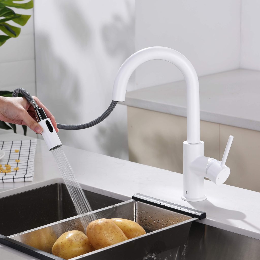 KIBI - Luxe Single Handle High Arc Pull Down Kitchen Faucet - KKF2011