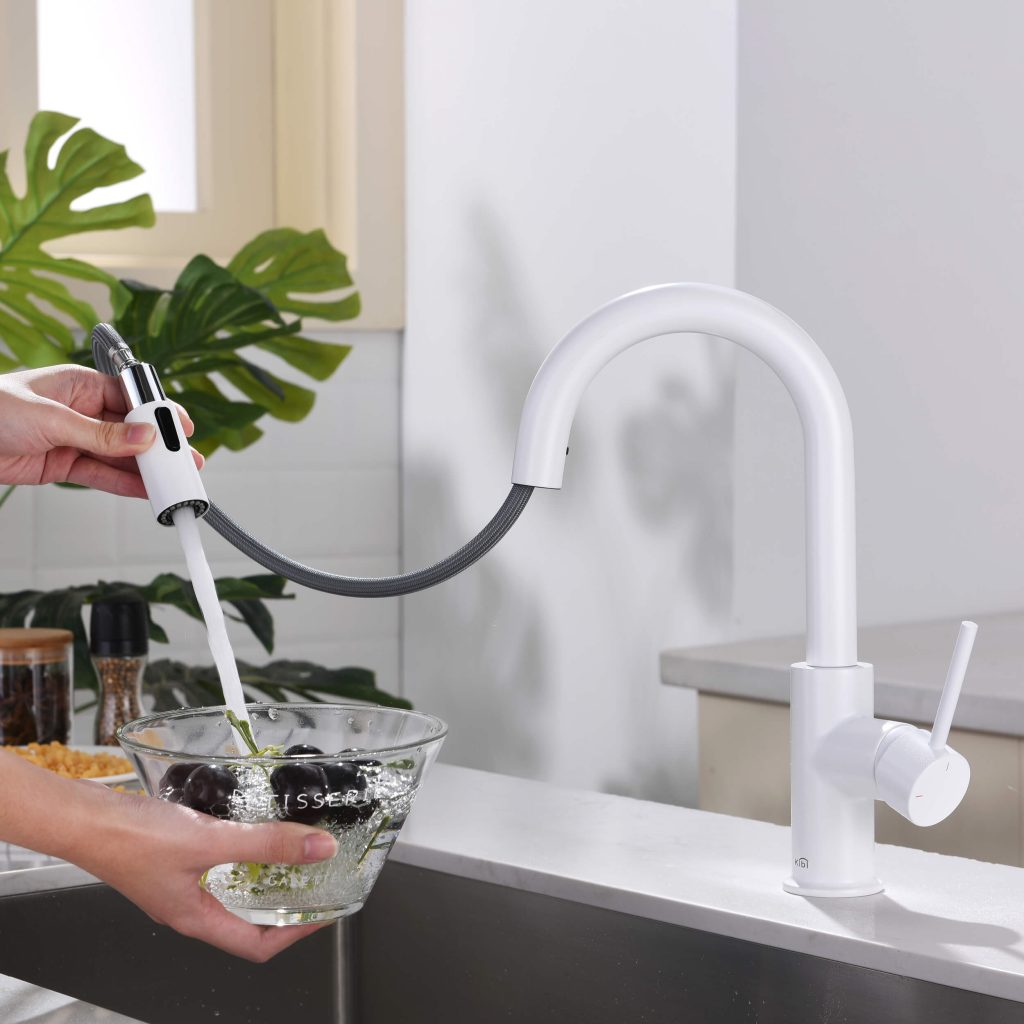 KIBI - Luxe Single Handle High Arc Pull Down Kitchen Faucet - KKF2011