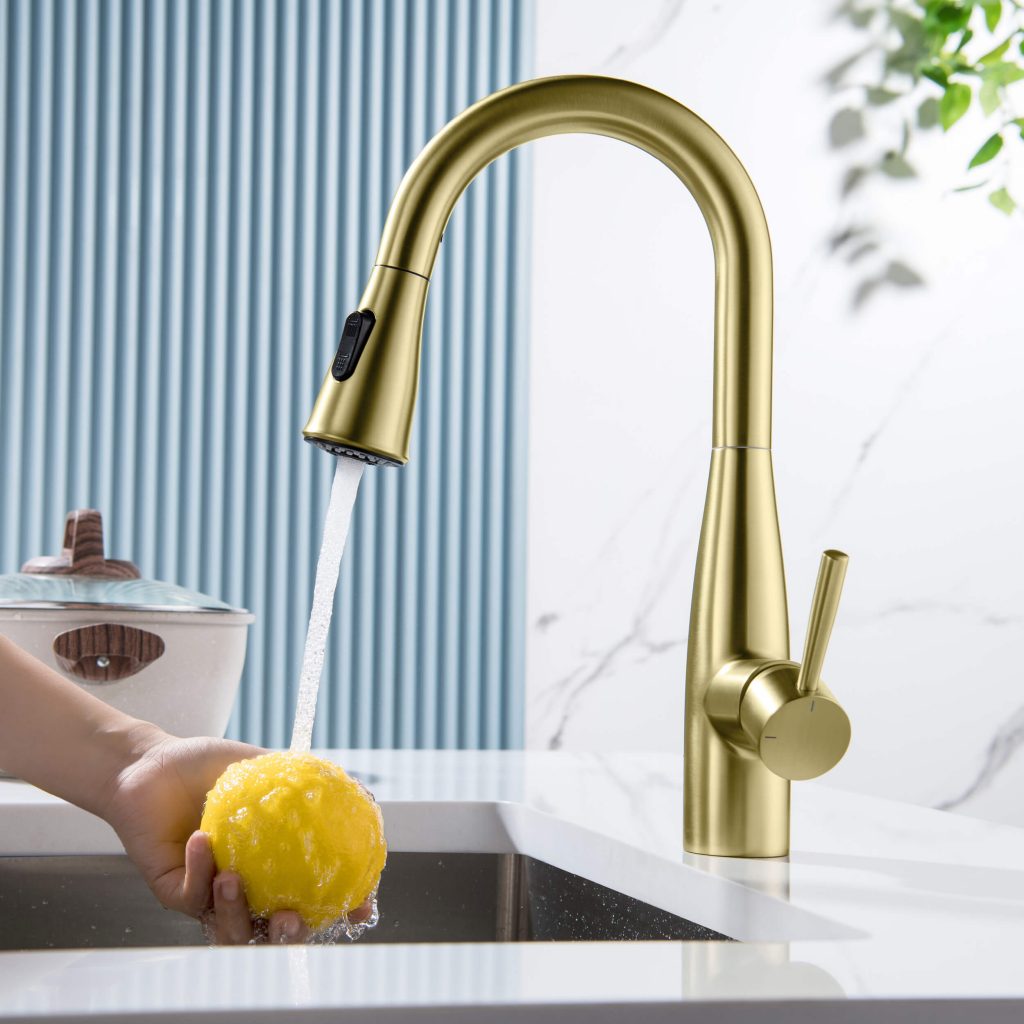 KIBI - Bari Single Handle Pull Down Kitchen & Bar Sink Faucet - KKF2015