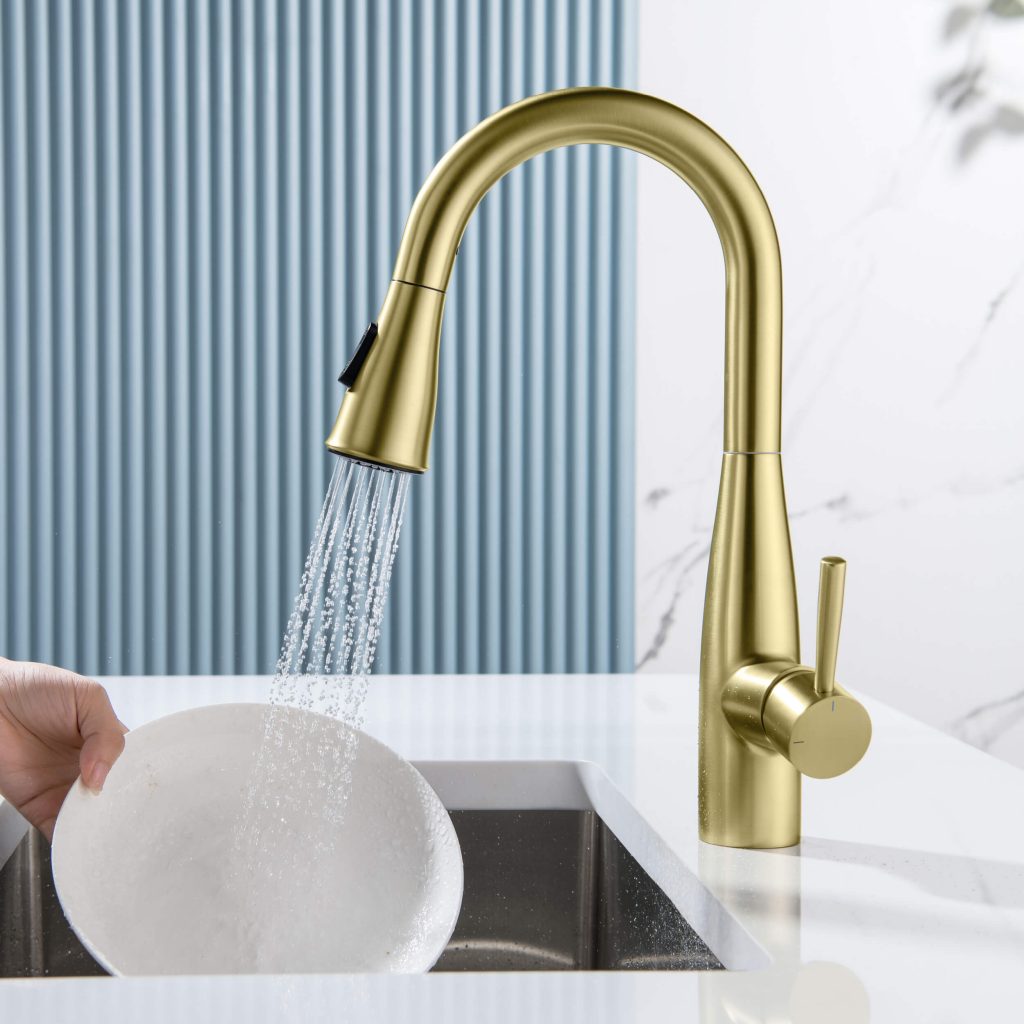 KIBI - Bari Single Handle Pull Down Kitchen & Bar Sink Faucet - KKF2015