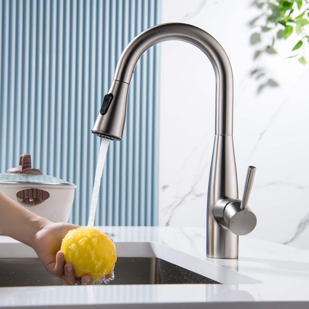 KIBI - Bari Single Handle Pull Down Kitchen & Bar Sink Faucet - KKF2015