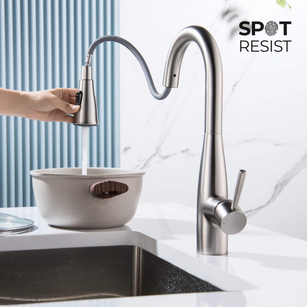 KIBI - Bari Single Handle Pull Down Kitchen & Bar Sink Faucet - KKF2015
