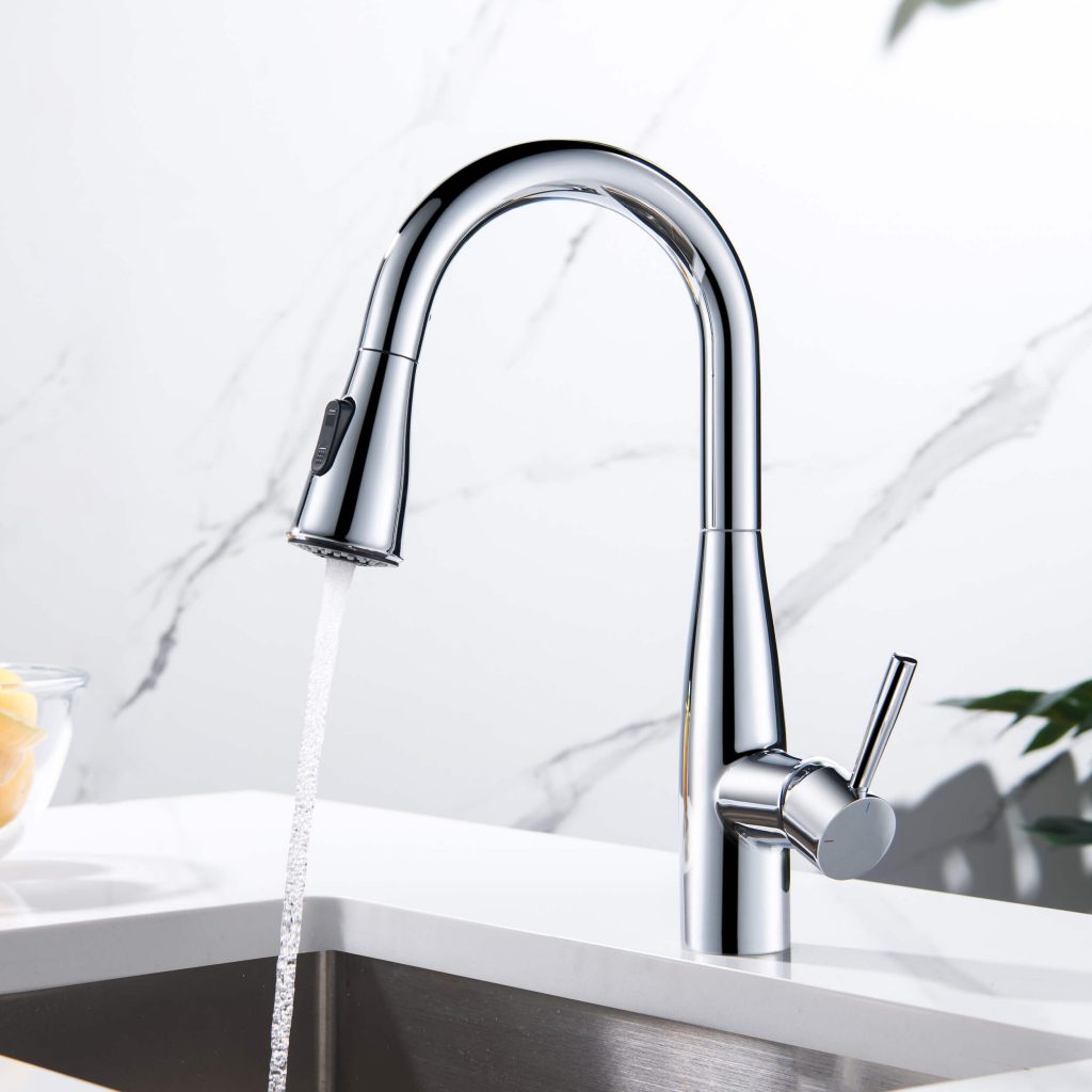 KIBI - Bari Single Handle Pull Down Kitchen & Bar Sink Faucet - KKF2015