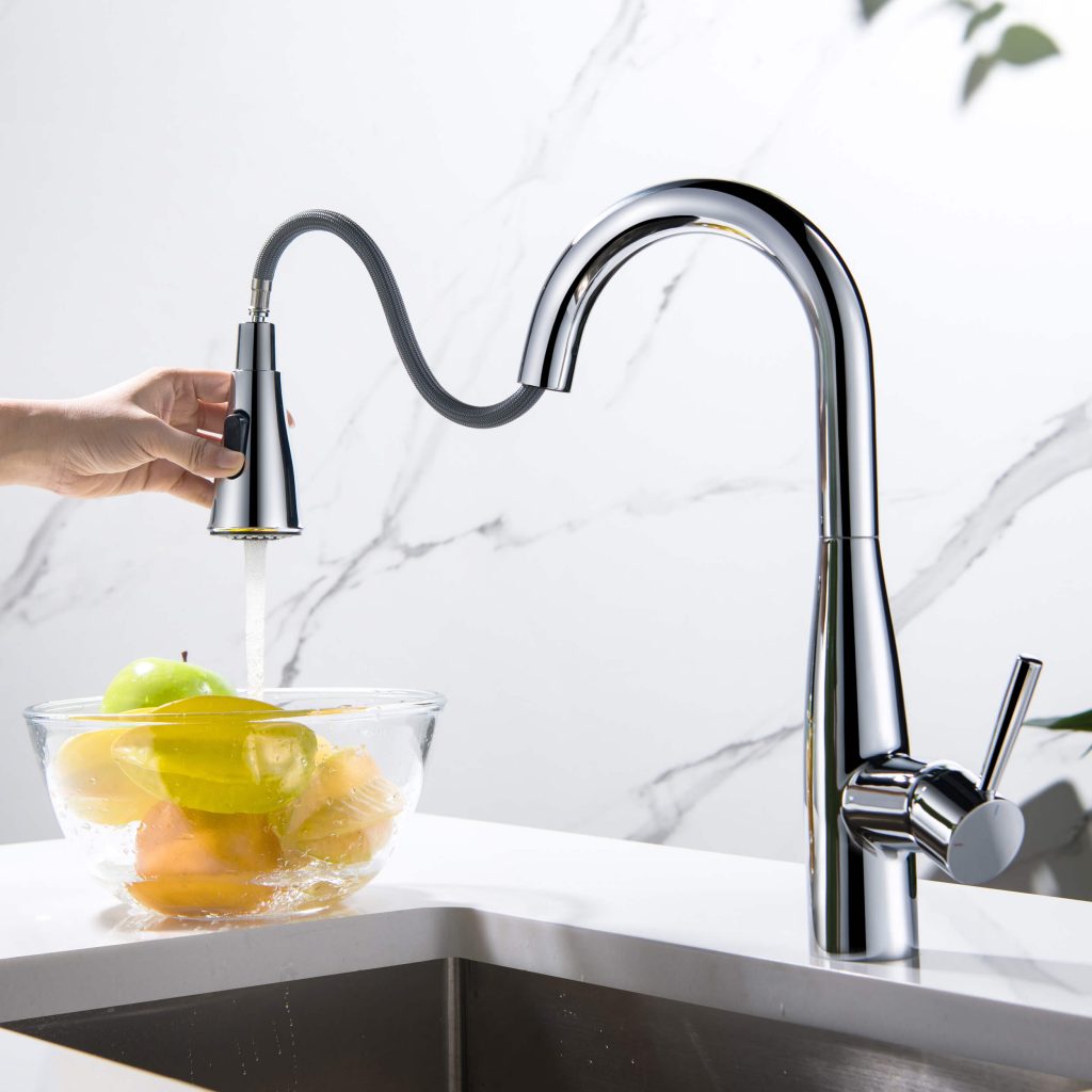 KIBI - Bari Single Handle Pull Down Kitchen & Bar Sink Faucet - KKF2015
