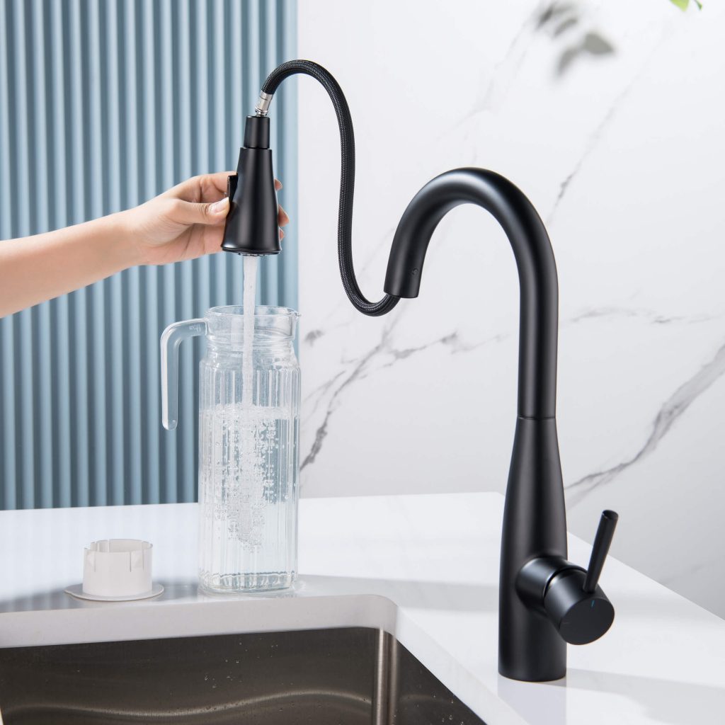 KIBI - Bari Single Handle Pull Down Kitchen & Bar Sink Faucet - KKF2015