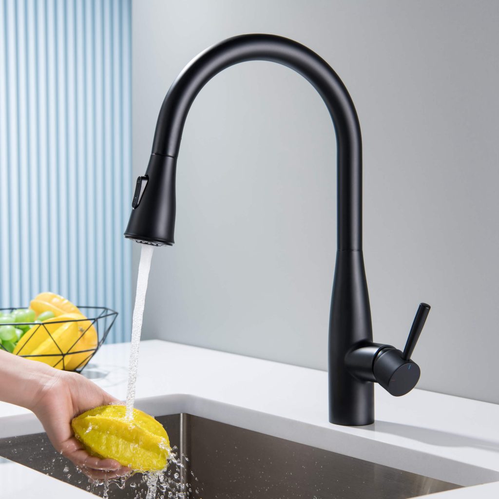 KIBI - Bari-T Single Handle Pull Down Kitchen Sink Faucet - KKF2016