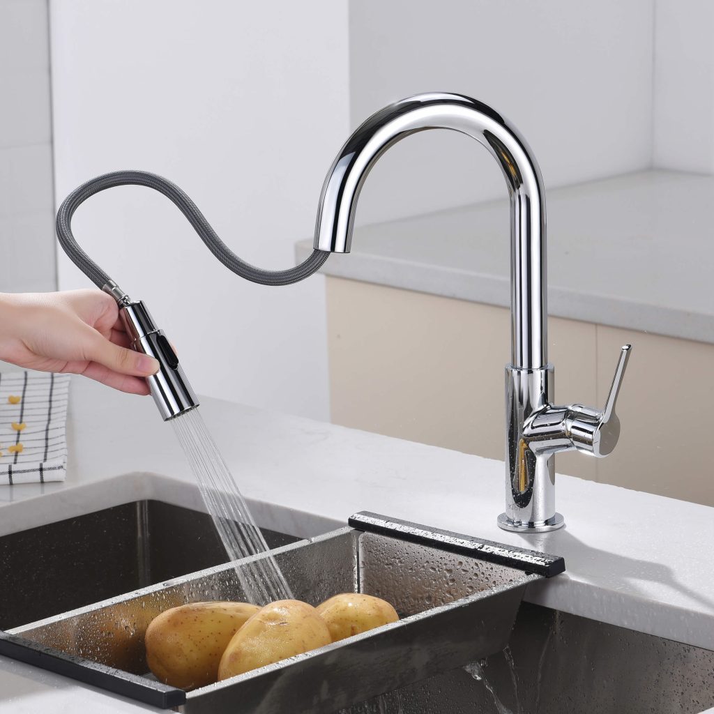 KIBI - Fusion Single Handle Pull Down Kitchen & Bar Sink Faucet - KKF2017