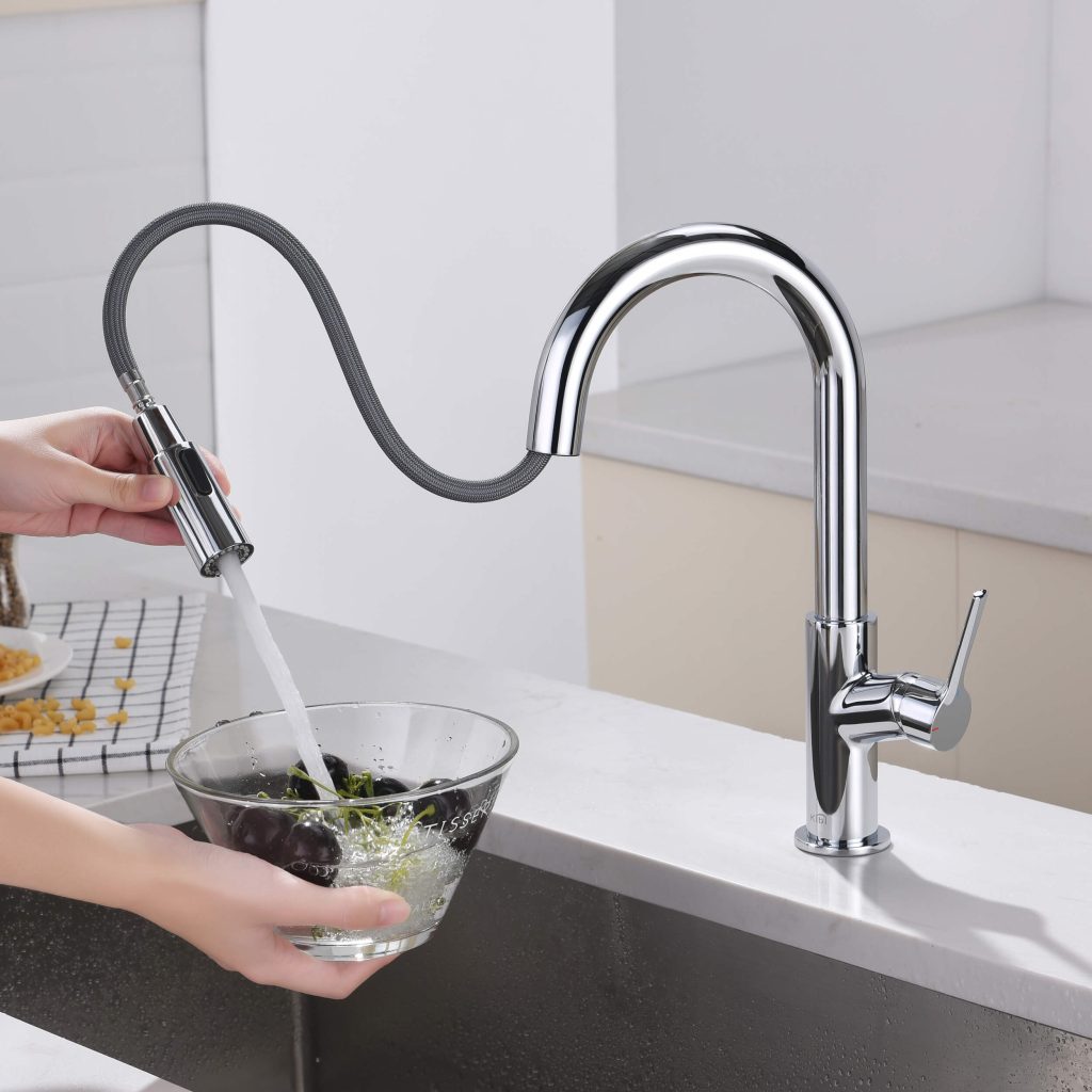 KIBI - Fusion Single Handle Pull Down Kitchen & Bar Sink Faucet - KKF2017