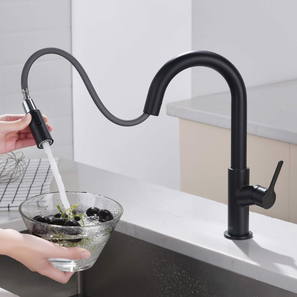 KIBI - Fusion Single Handle Pull Down Kitchen & Bar Sink Faucet - KKF2017