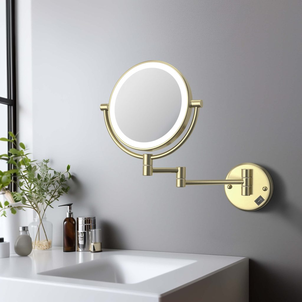 KIBI -  Circular LED Wall Mount Magnifying Make Up Mirror - KMM101