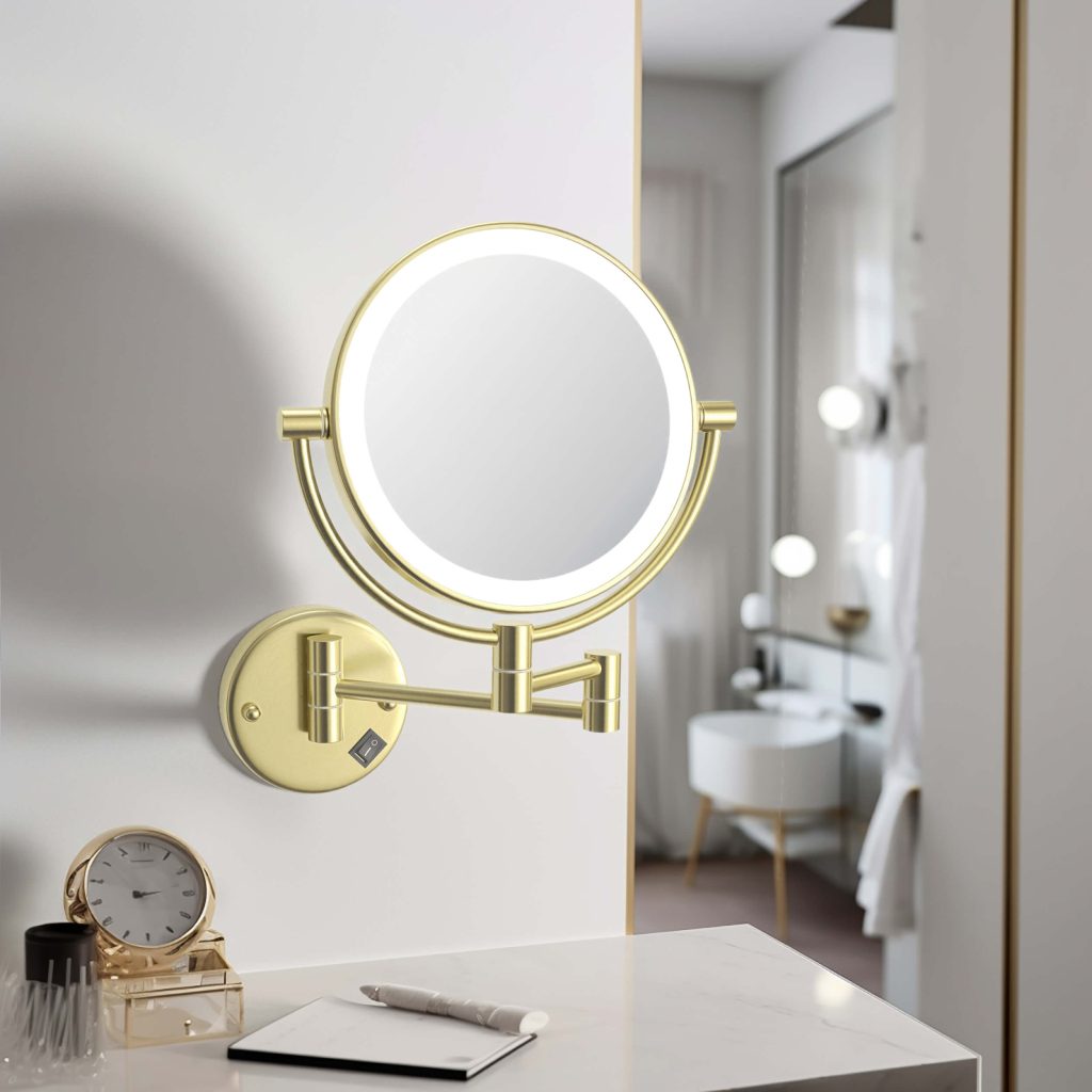 KIBI -  Circular LED Wall Mount Magnifying Make Up Mirror - KMM101